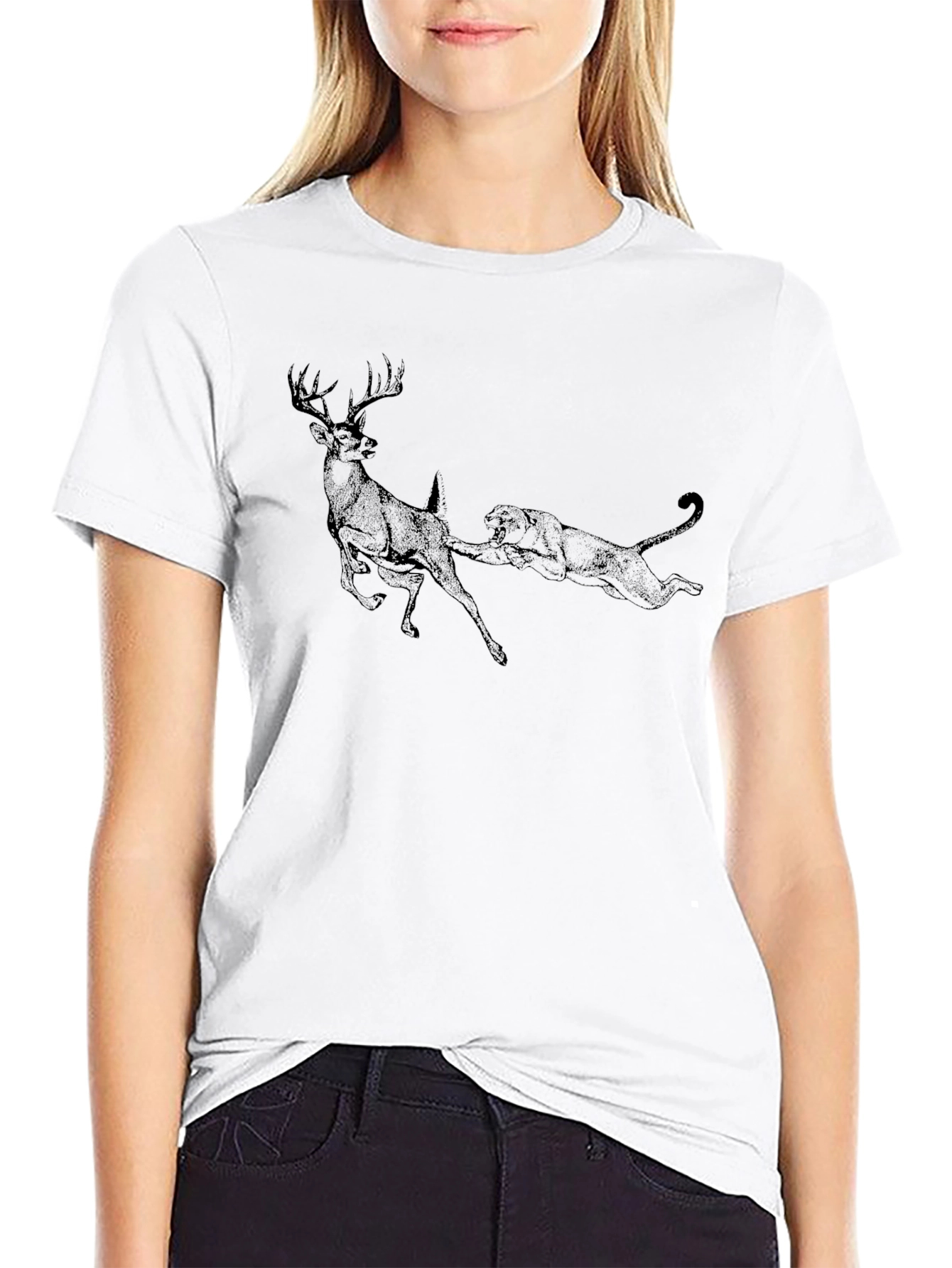 Predator and Prey Black Graphic T-Shirt