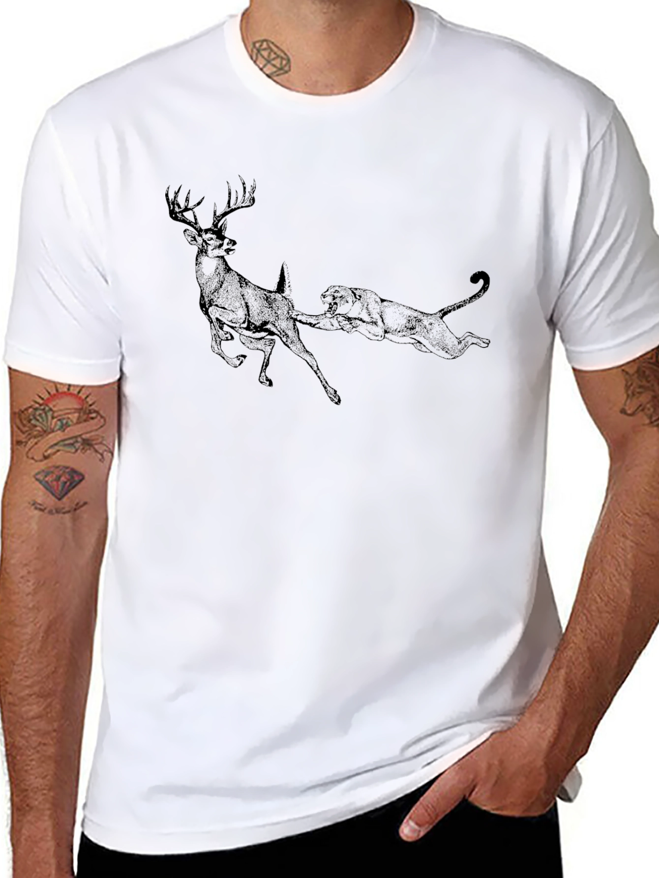 Predator and Prey Black Graphic T-Shirt