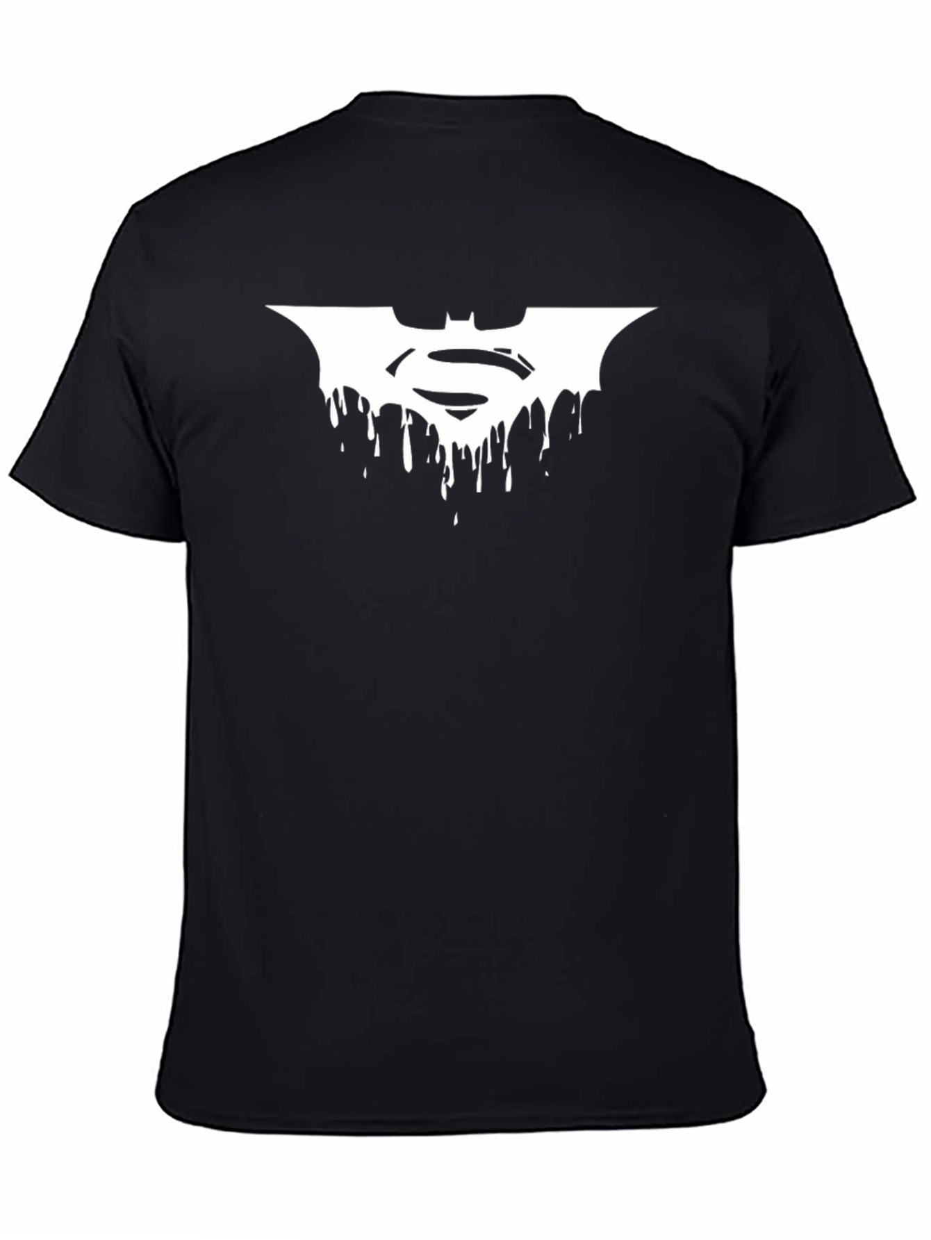 Batman Superman Dripping Logo Black T-Shirt