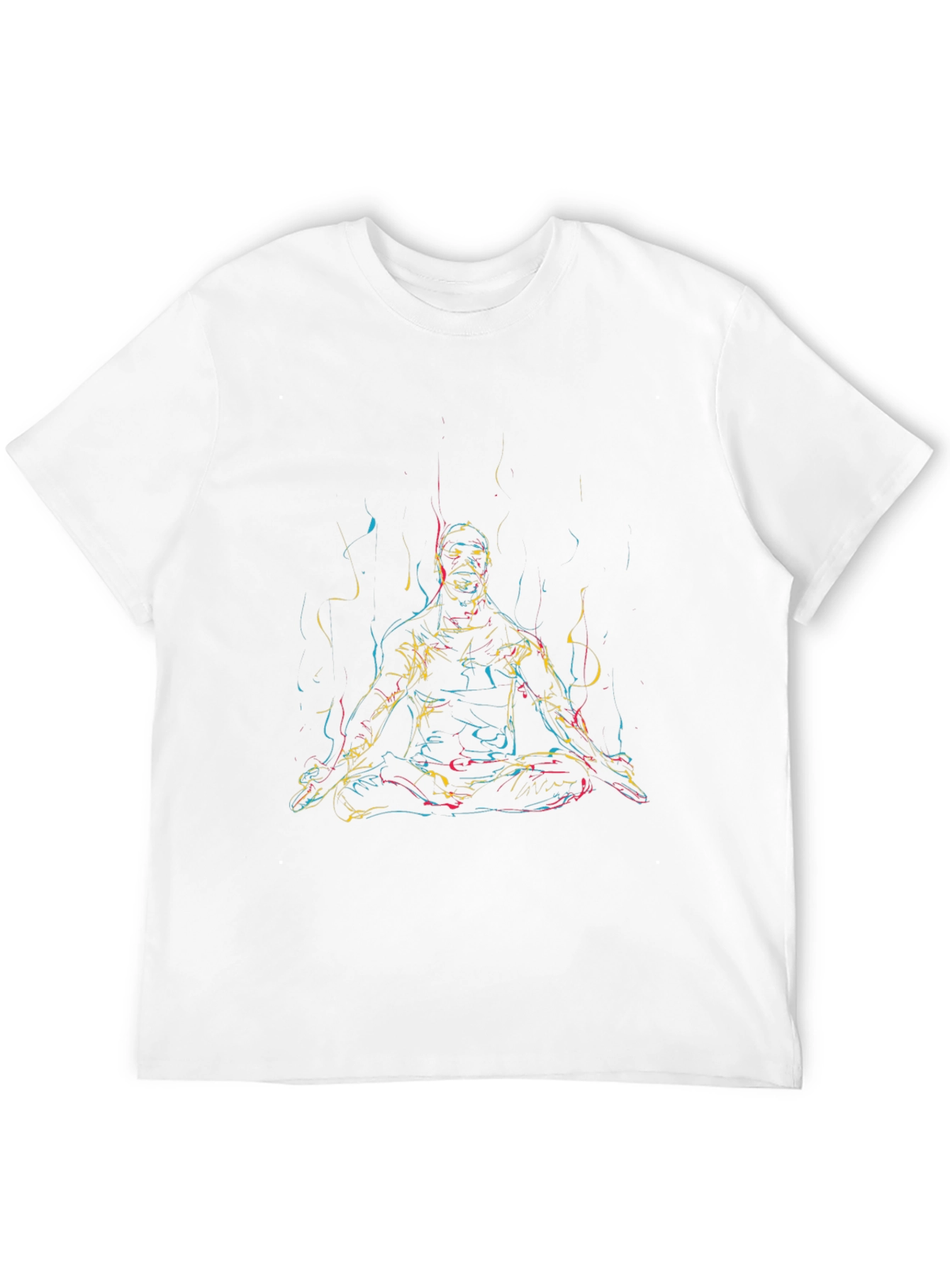 Meditative Man Graphic Tee - Black Cotton T-Shirt