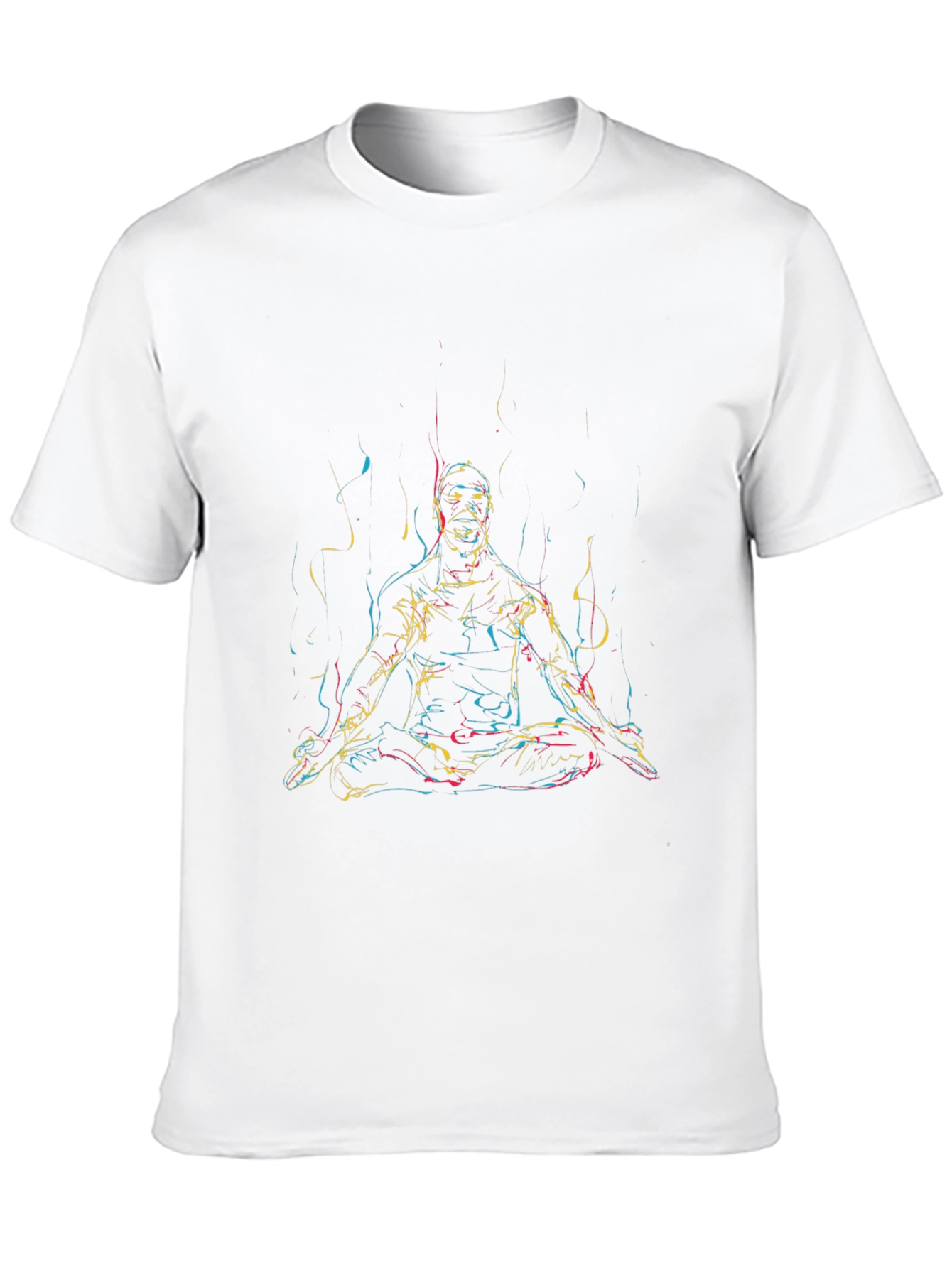 Meditative Man Graphic Tee - Black Cotton T-Shirt