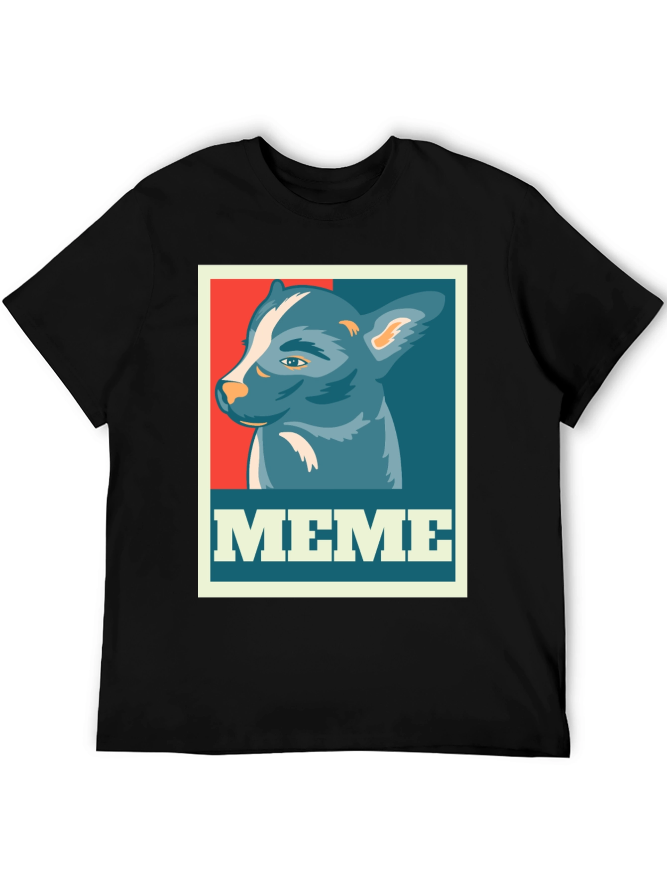 Meme Dog Graphic Tee - Black Cotton T-Shirt