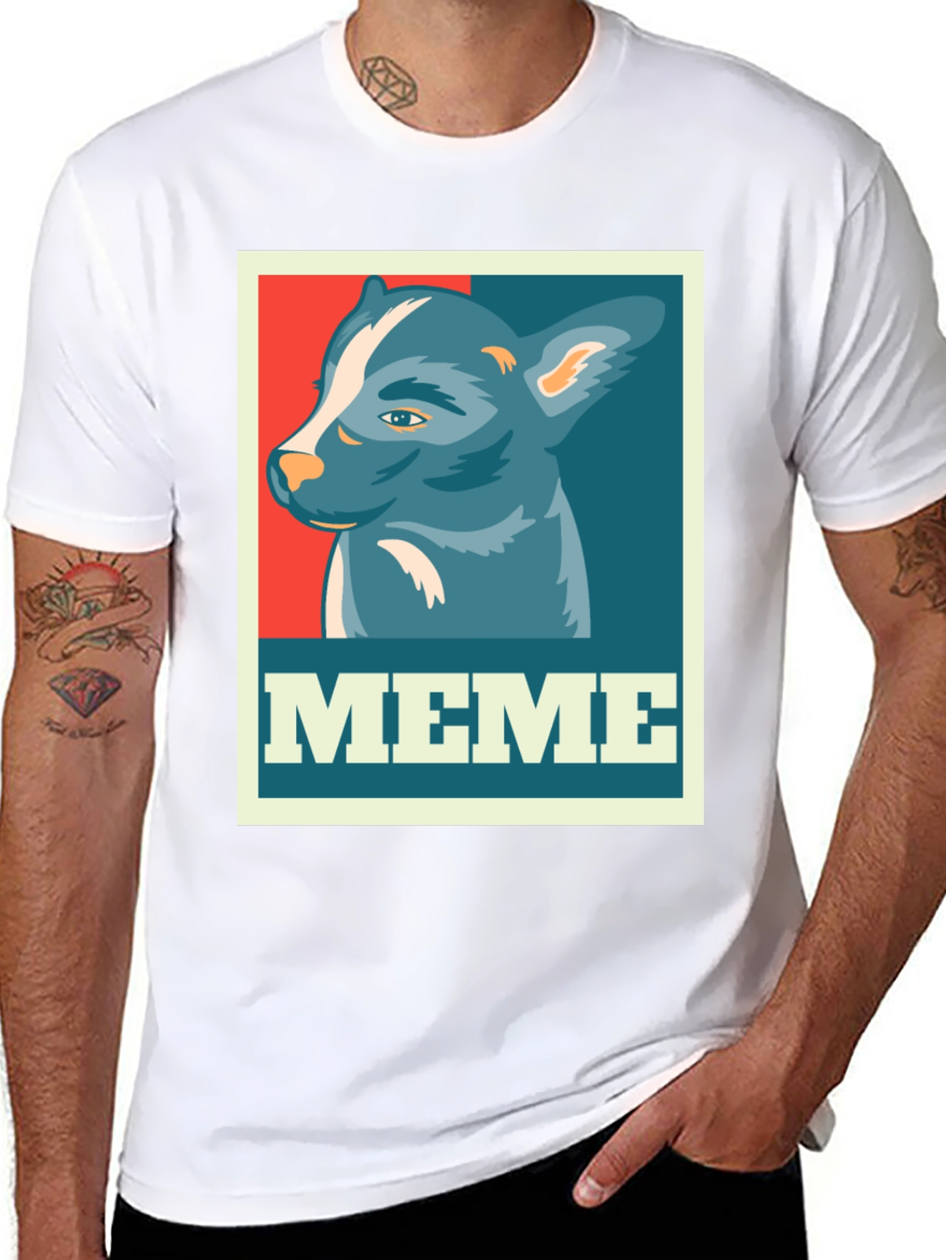 Meme Dog Graphic Tee - Black Cotton T-Shirt