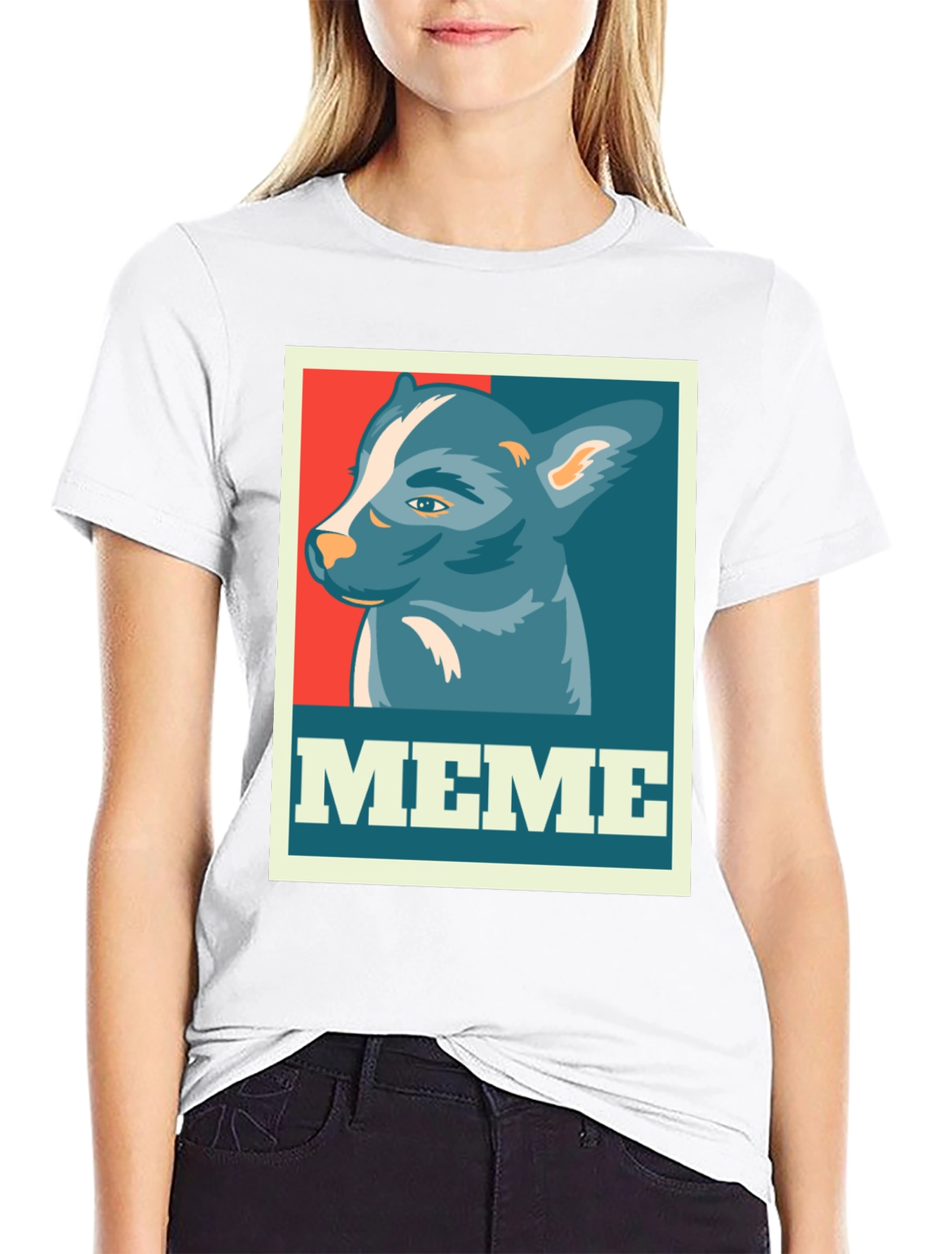 Meme Dog Graphic Tee - Black Cotton T-Shirt