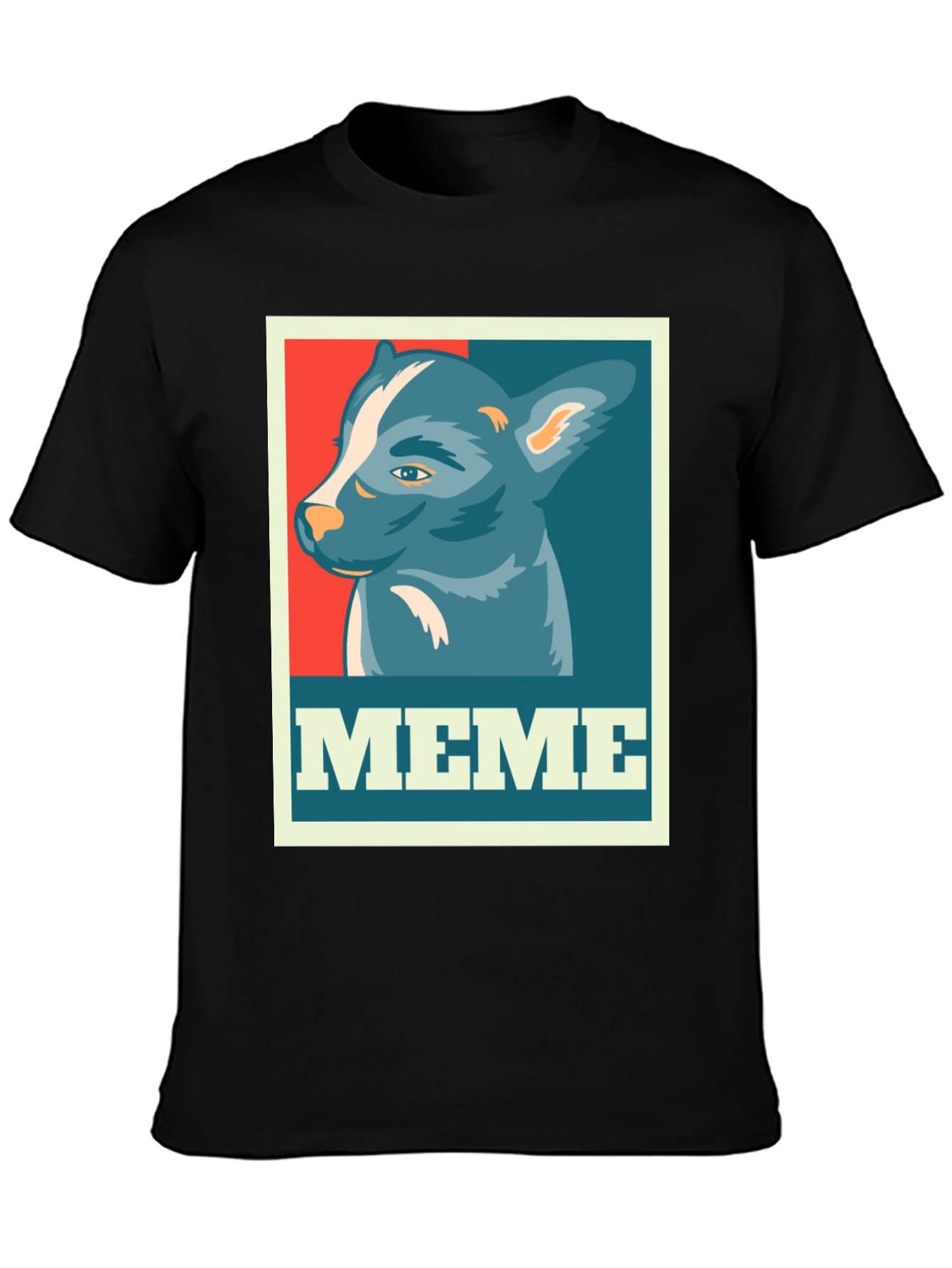 Meme Dog Graphic Tee - Black Cotton T-Shirt
