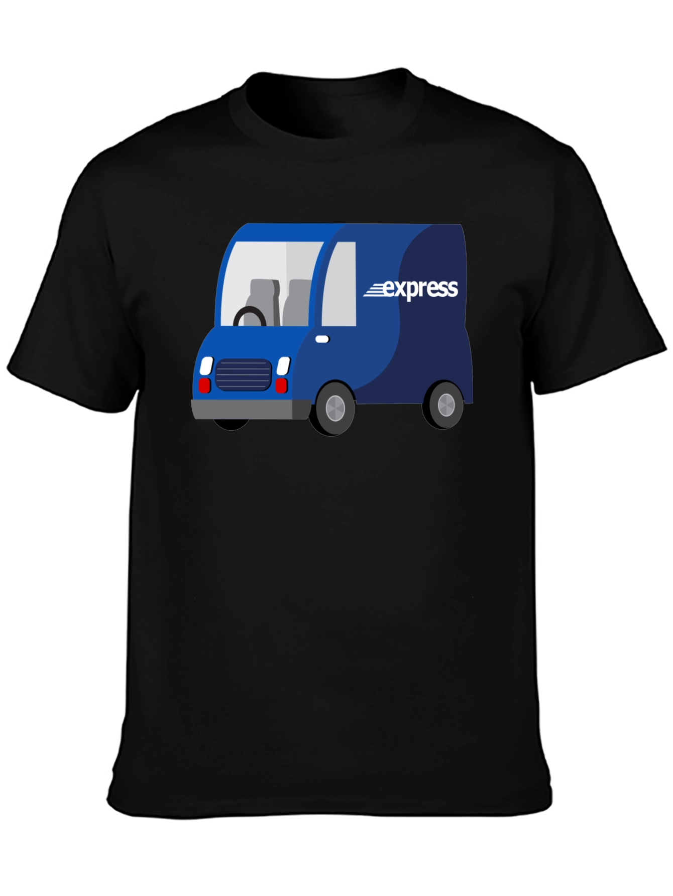 Express Delivery Van Graphic Tee - Black Cotton Blend