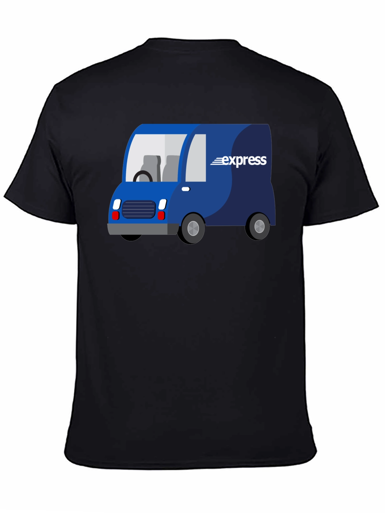 Express Delivery Van Graphic Tee - Black Cotton Blend