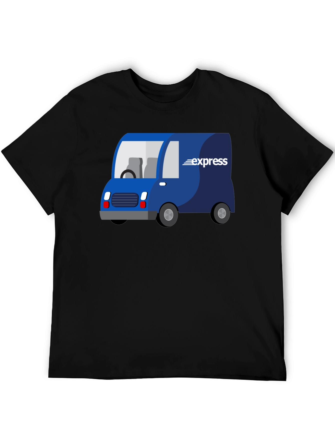 Express Delivery Van Graphic Tee - Black Cotton Blend