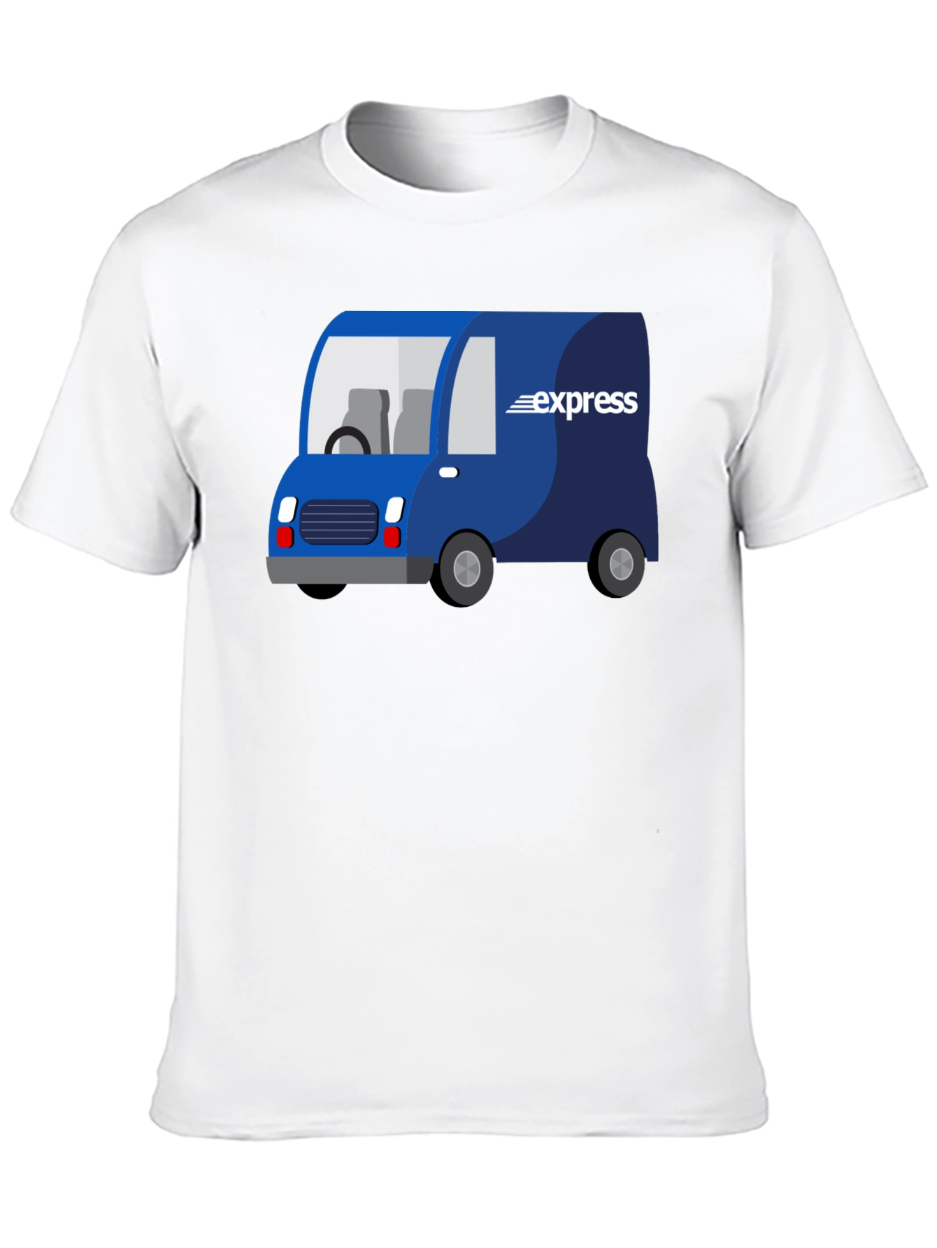 Express Delivery Van Graphic Tee - Black Cotton Blend
