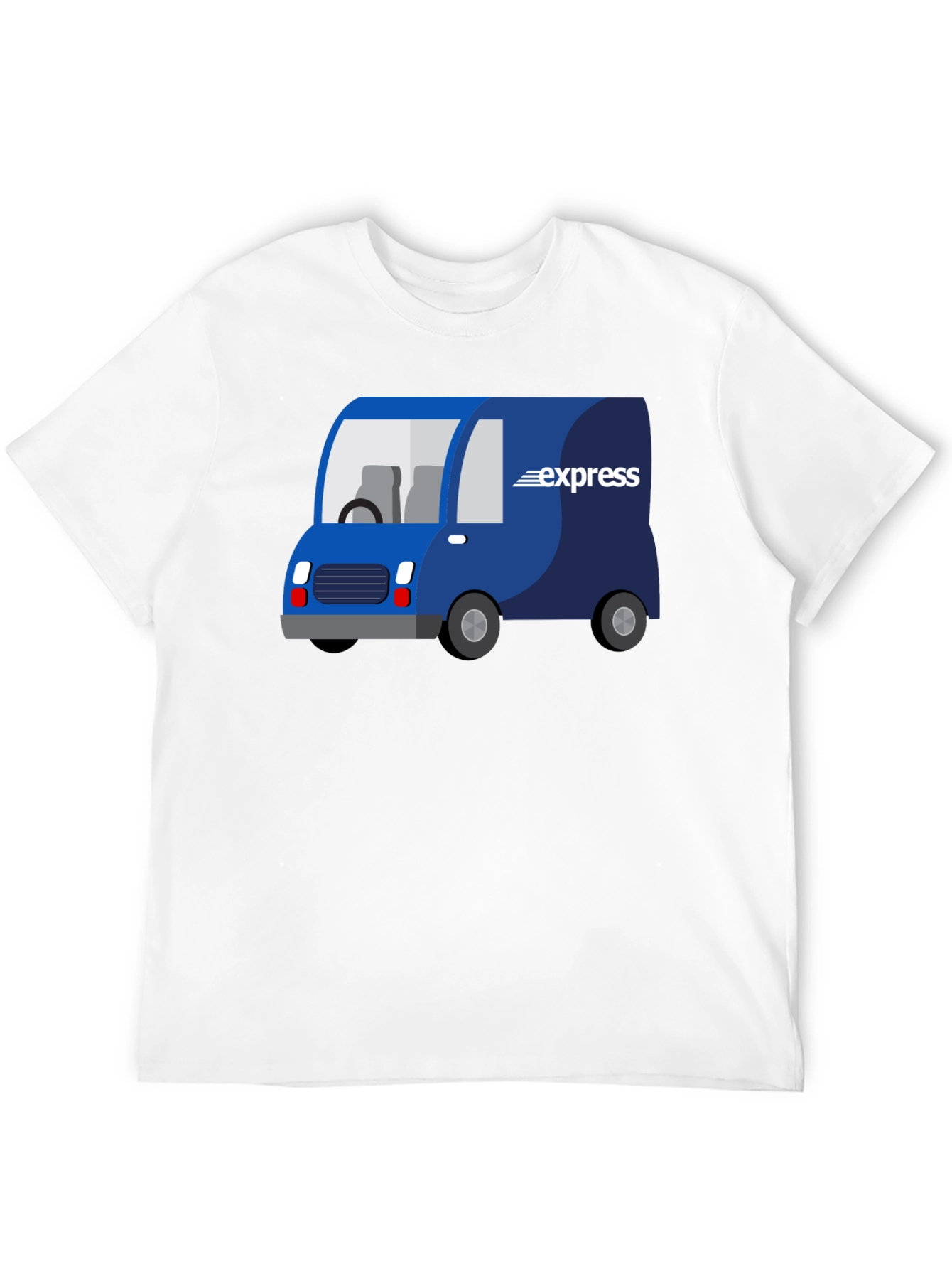 Express Delivery Van Graphic Tee - Black Cotton Blend