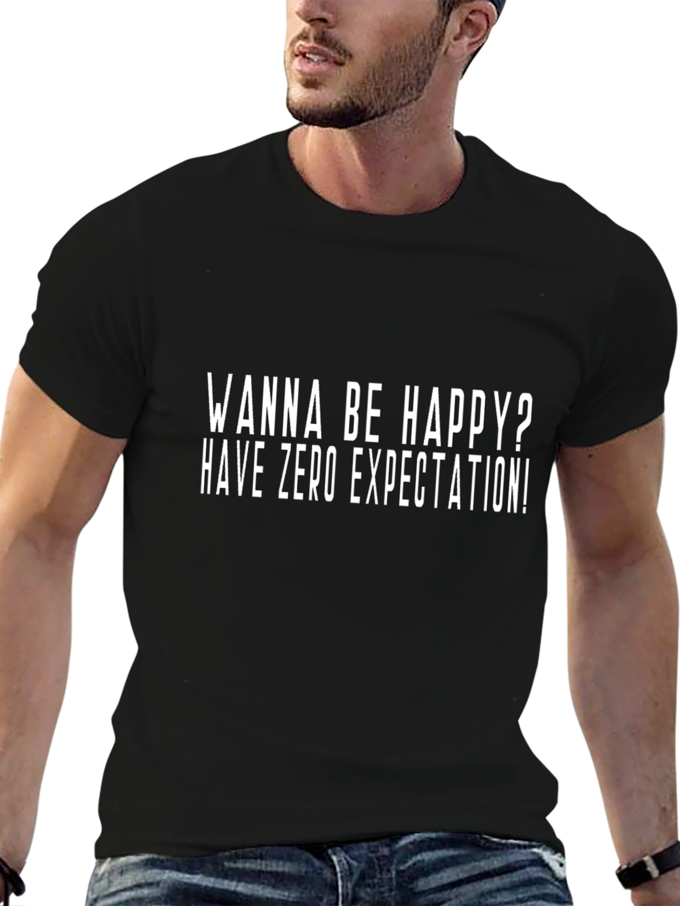 Zero Expectation Graphic Tee - Black Casual Shirt