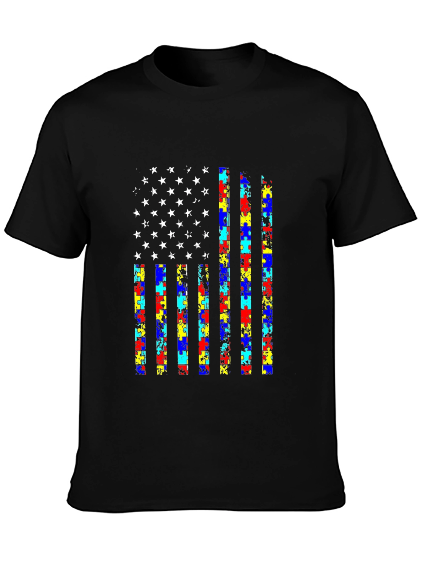 Autism Awareness USA Flag T-Shirt