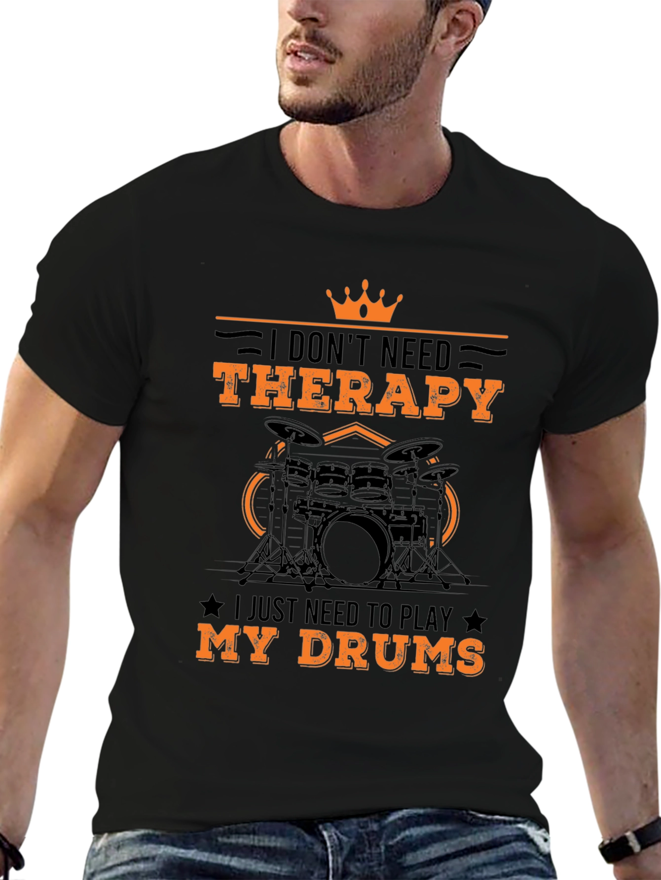 Drummer Therapy T-Shirt - Black