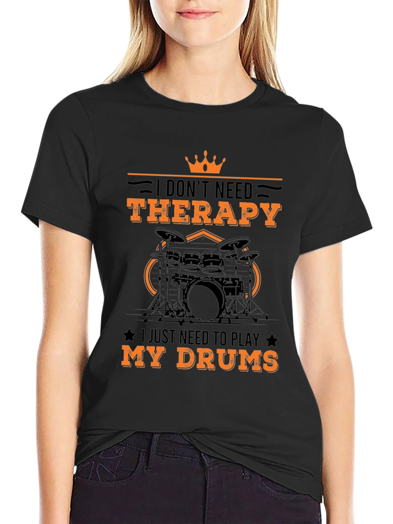 Drummer Therapy T-Shirt - Black