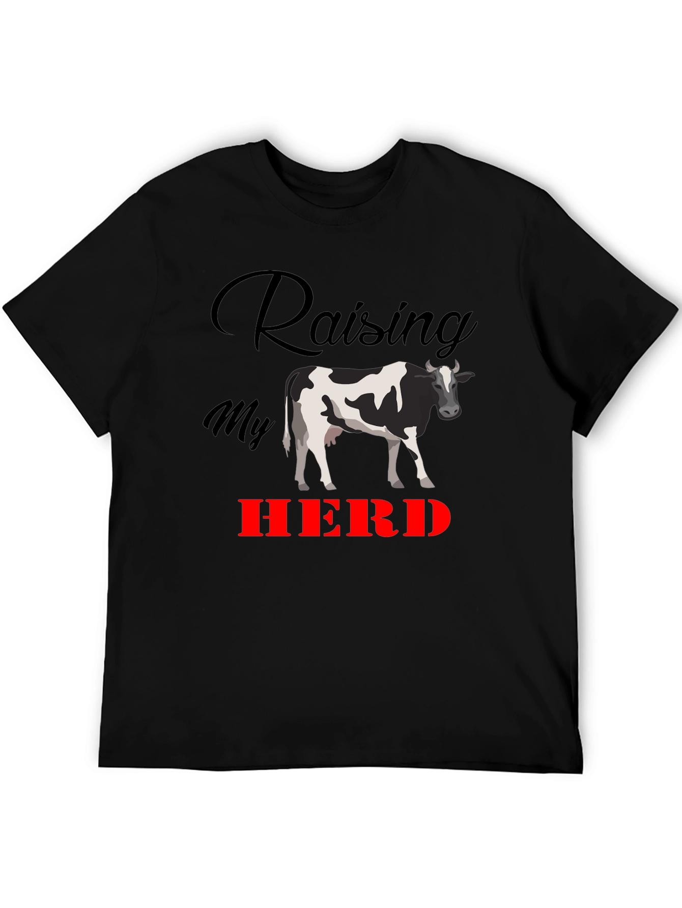 Raising My Herd Graphic Tee - Black Cotton T-Shirt