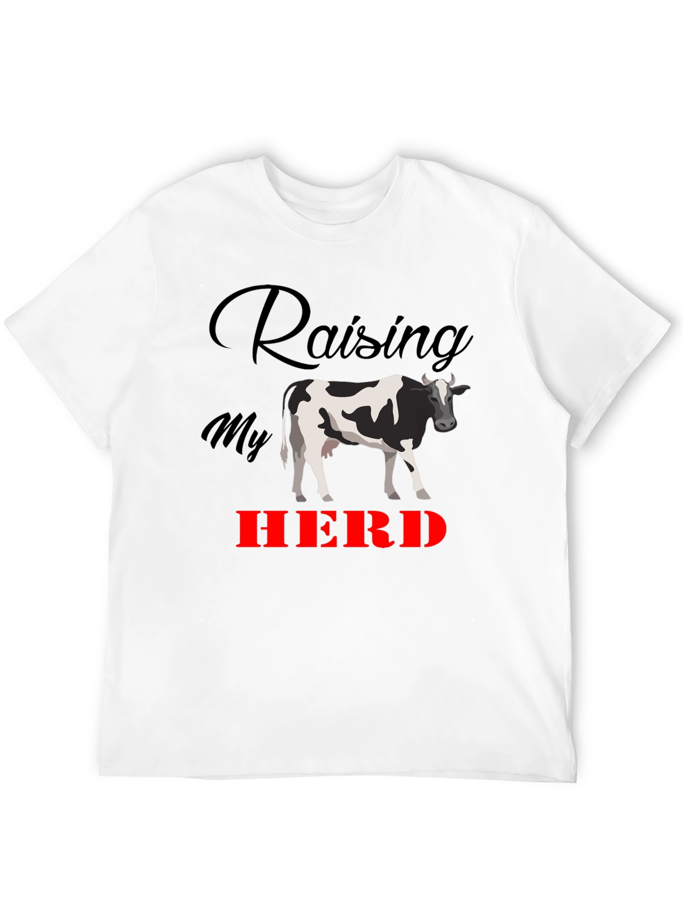 Raising My Herd Graphic Tee - Black Cotton T-Shirt