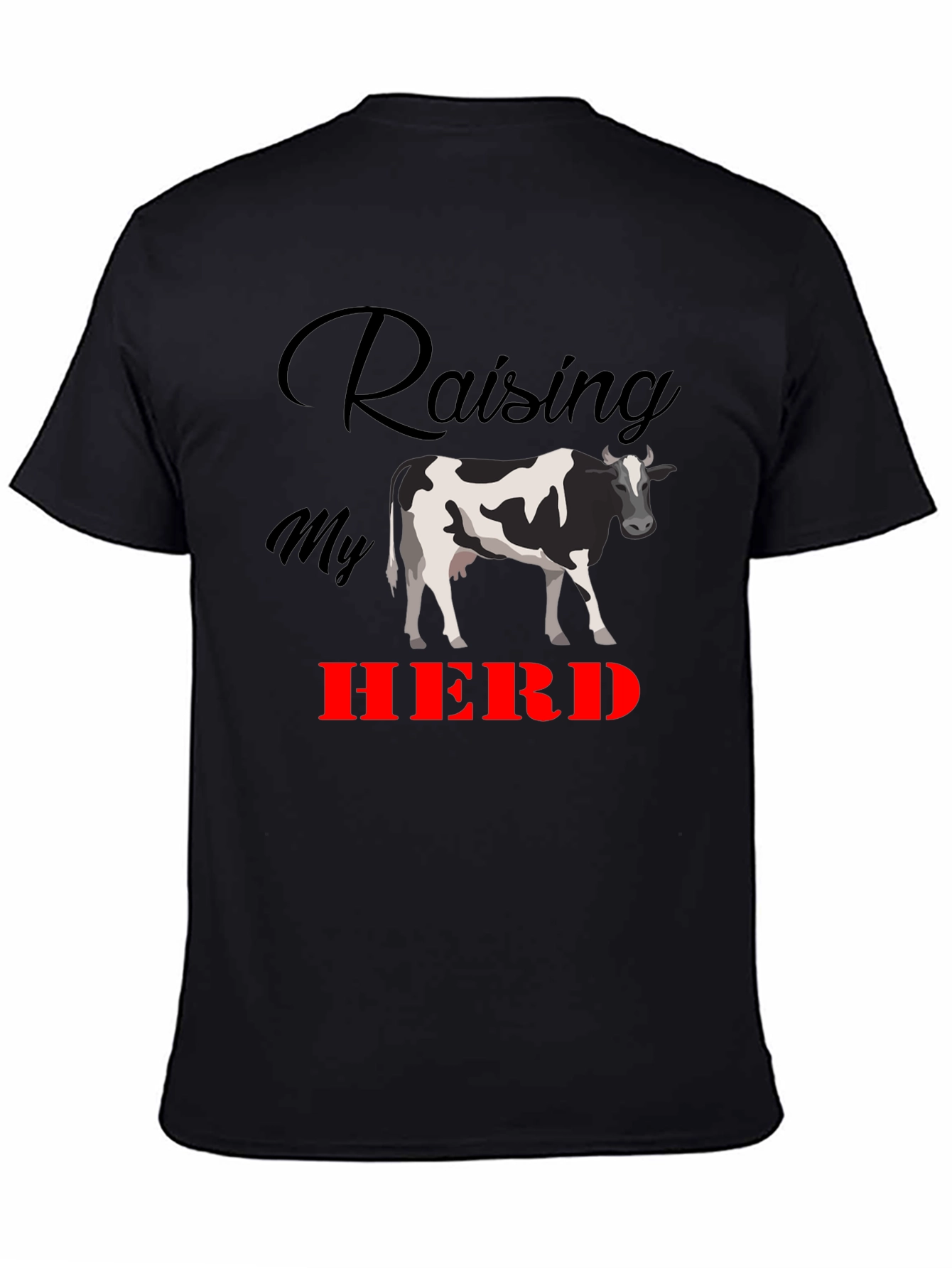 Raising My Herd Graphic Tee - Black Cotton T-Shirt