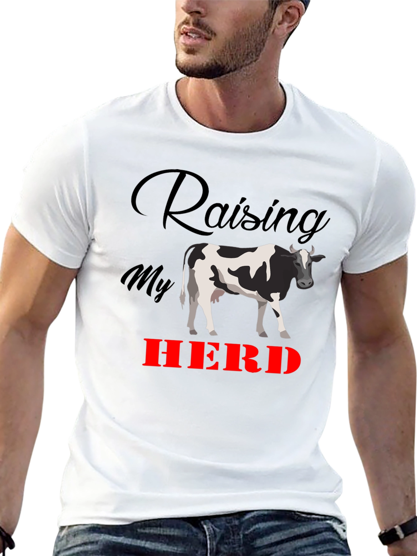 Raising My Herd Graphic Tee - Black Cotton T-Shirt