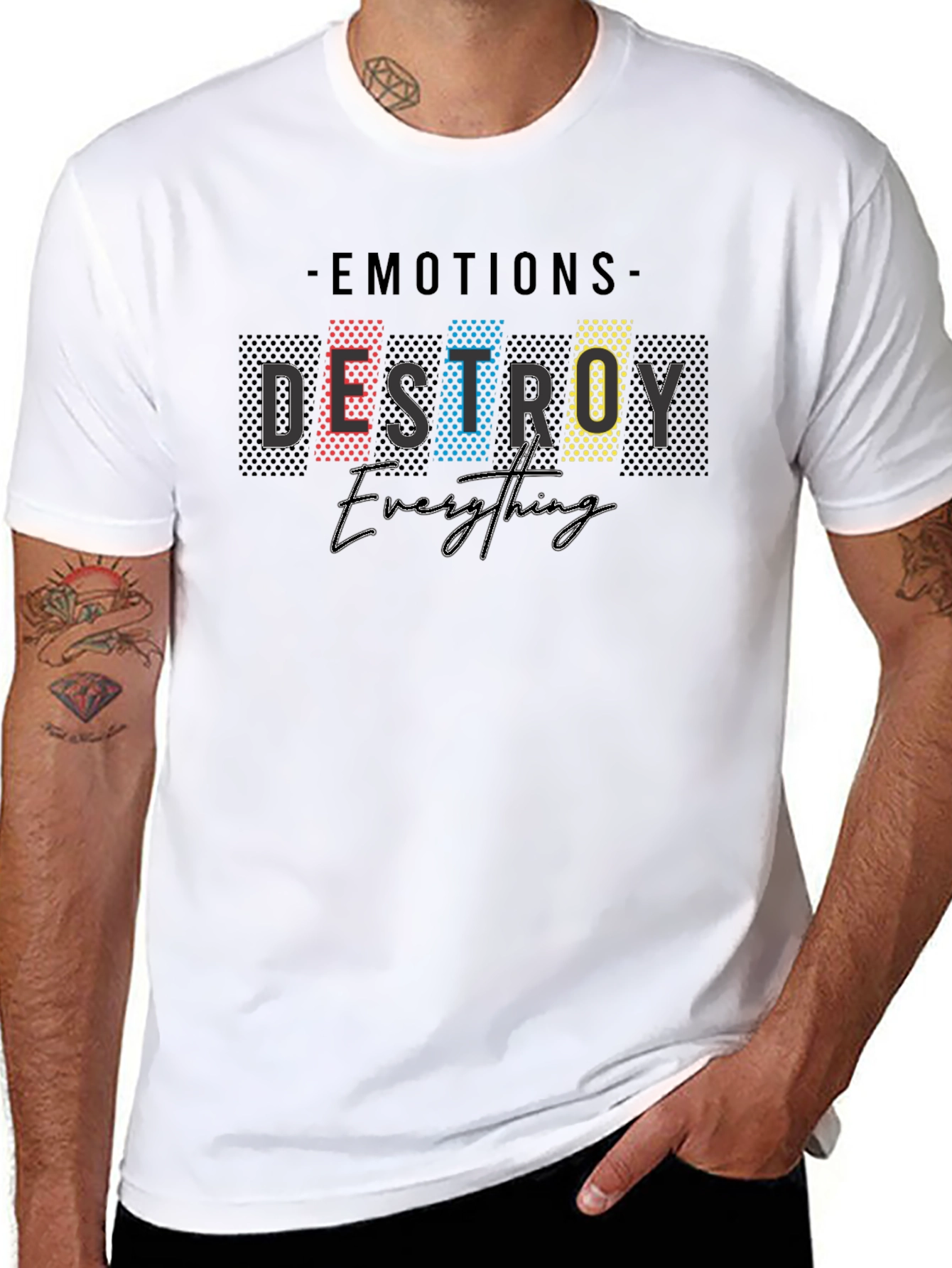 Emotions Destroy Everything Graphic T-Shirt - Black