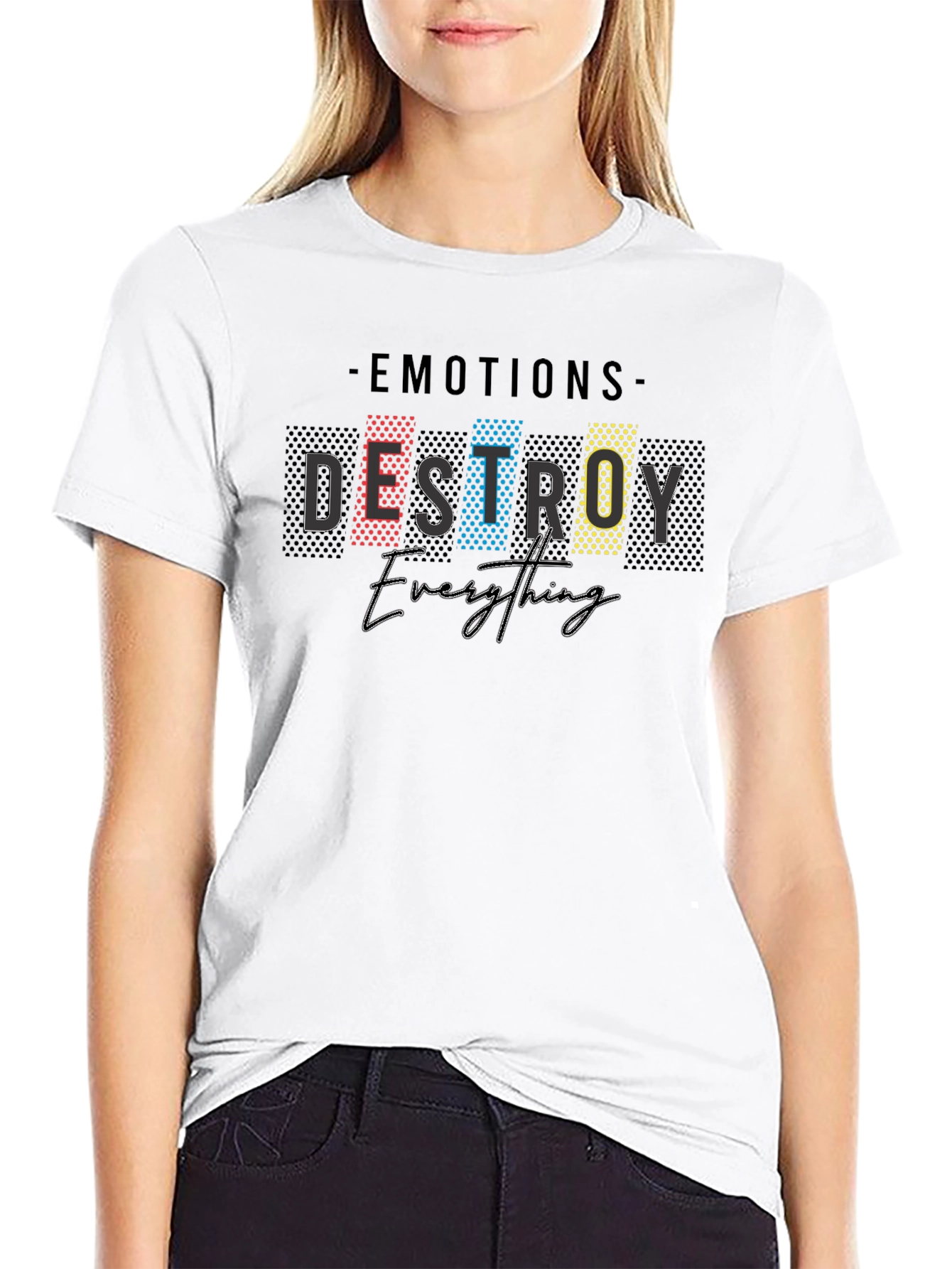 Emotions Destroy Everything Graphic T-Shirt - Black