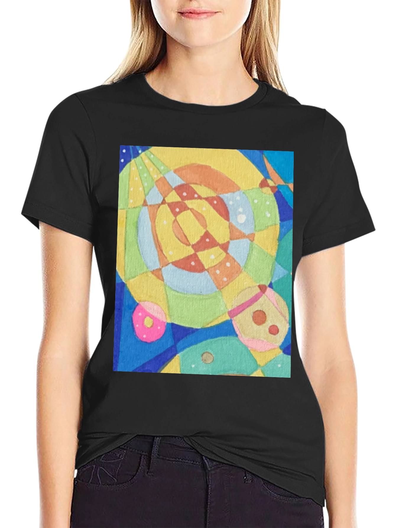 Abstract Geometric Art Tee - Stylish Graphic T-Shirt