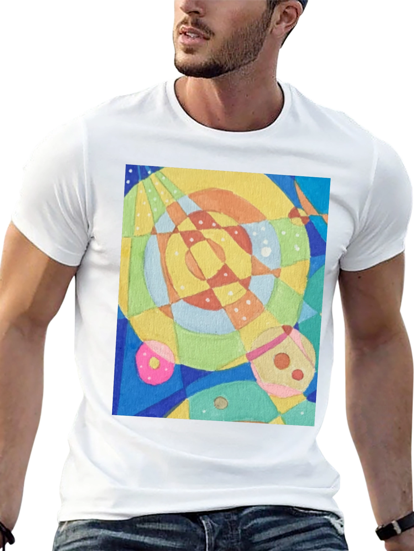 Abstract Geometric Art Tee - Stylish Graphic T-Shirt