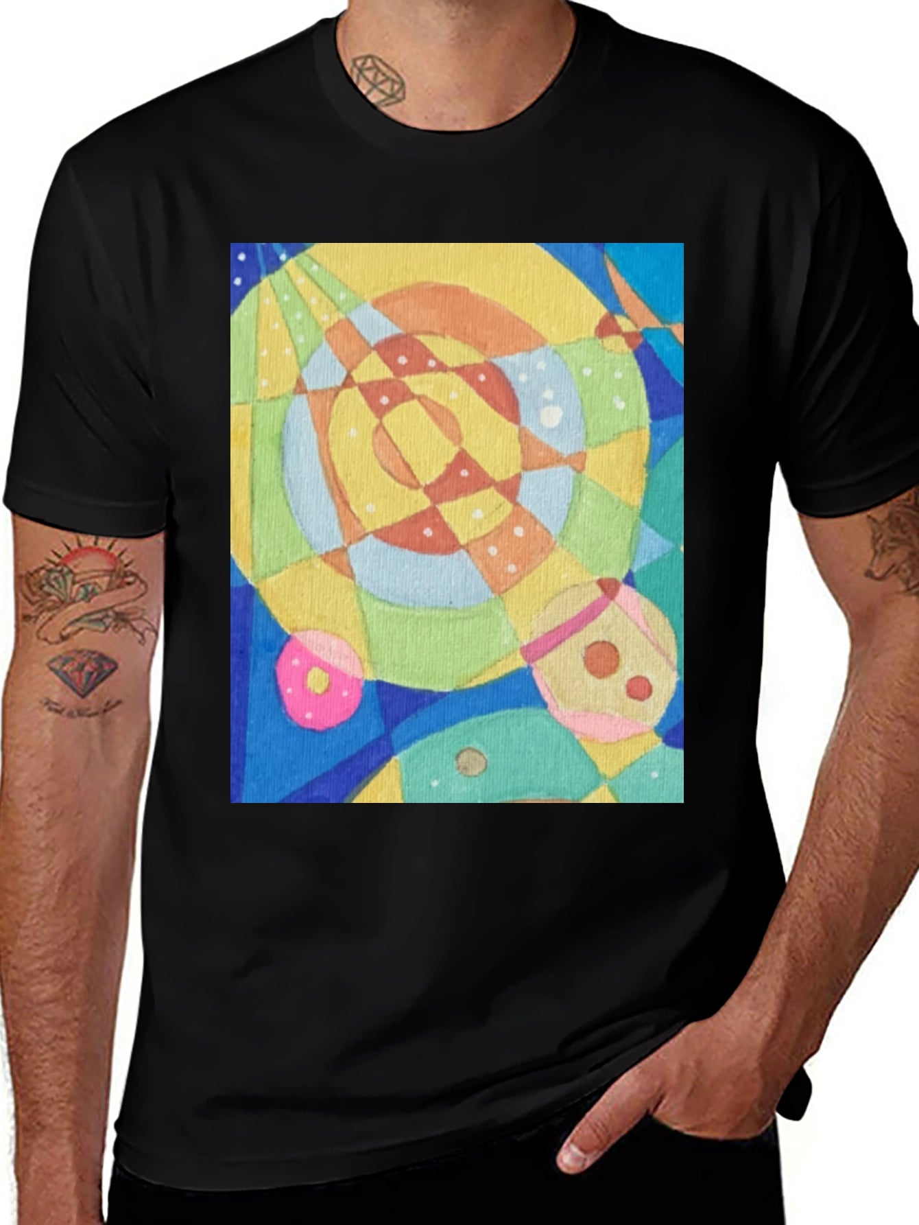 Abstract Geometric Art Tee - Stylish Graphic T-Shirt