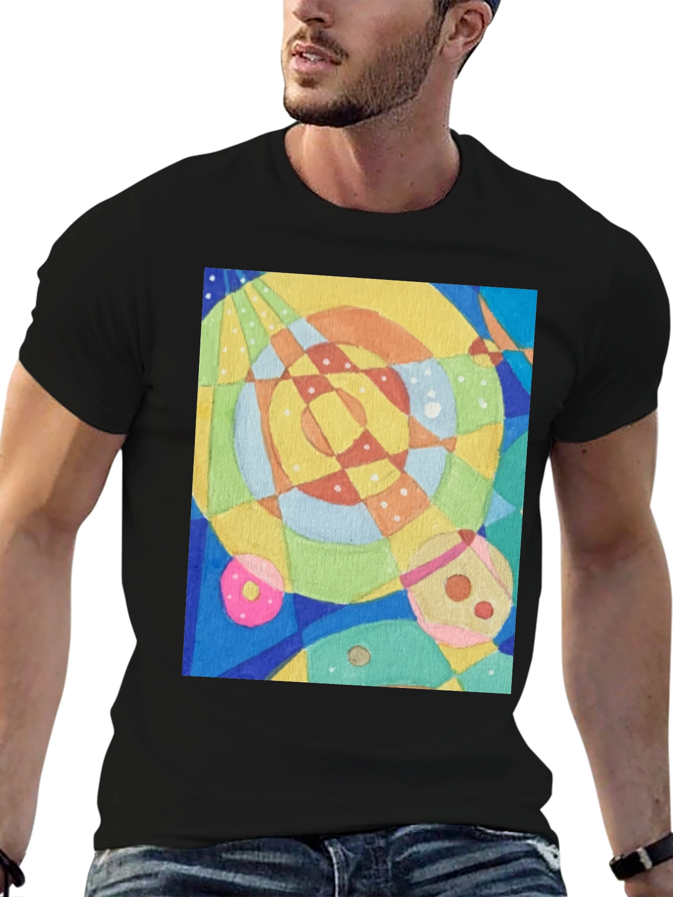 Abstract Geometric Art Tee - Stylish Graphic T-Shirt