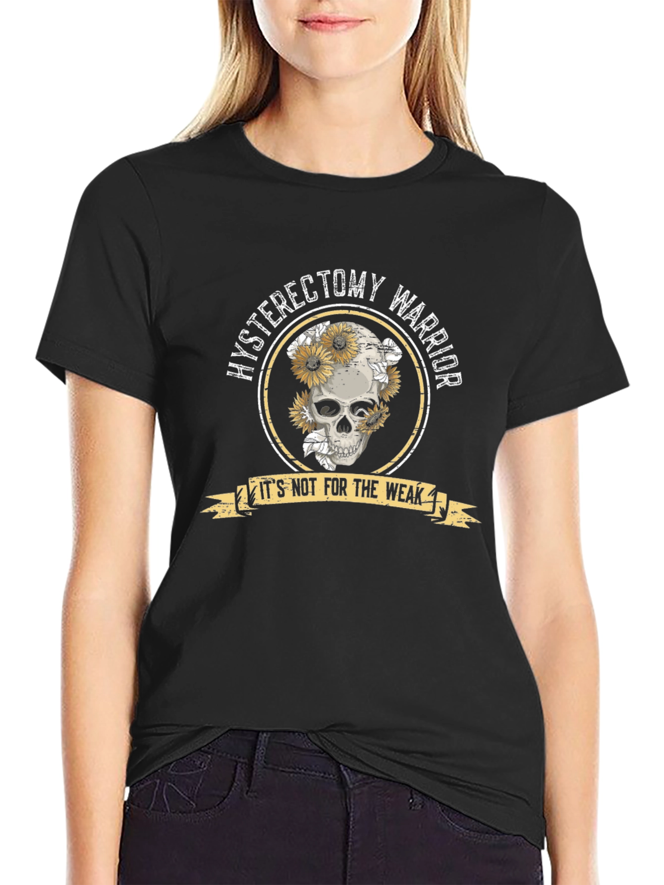 Hysterectomy Warrior Skull T-Shirt