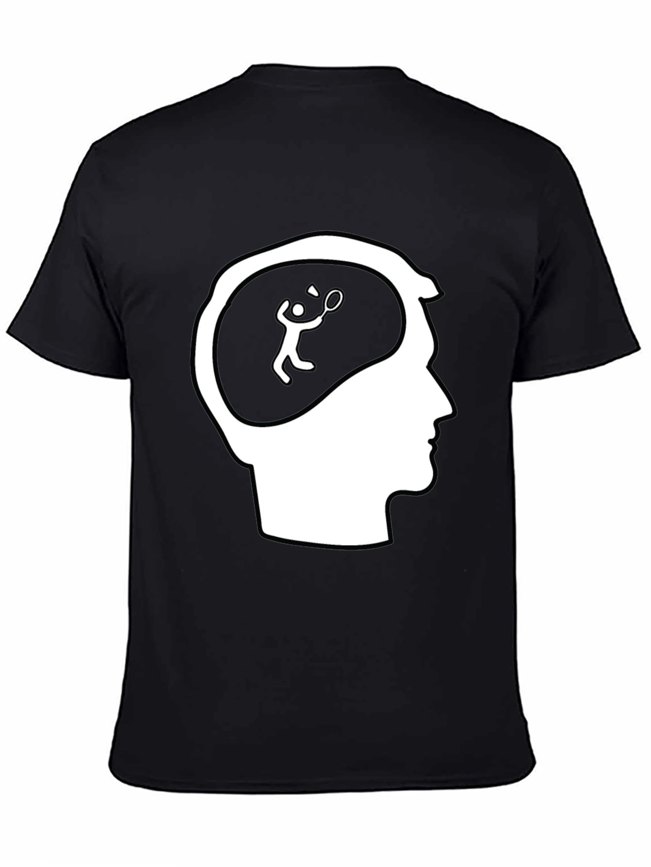 Badminton Brain Black T-Shirt