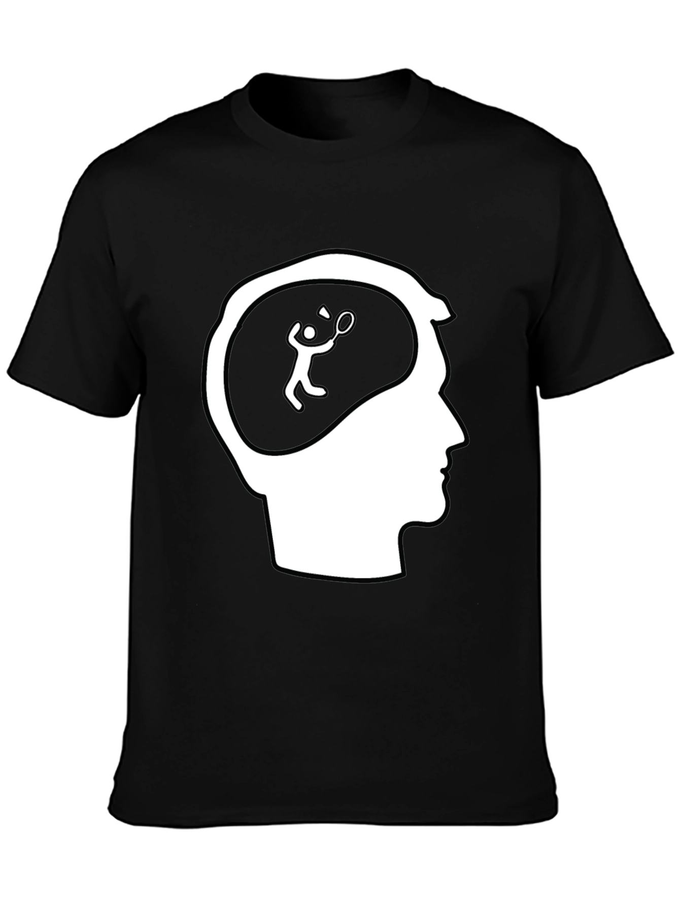Badminton Brain Black T-Shirt