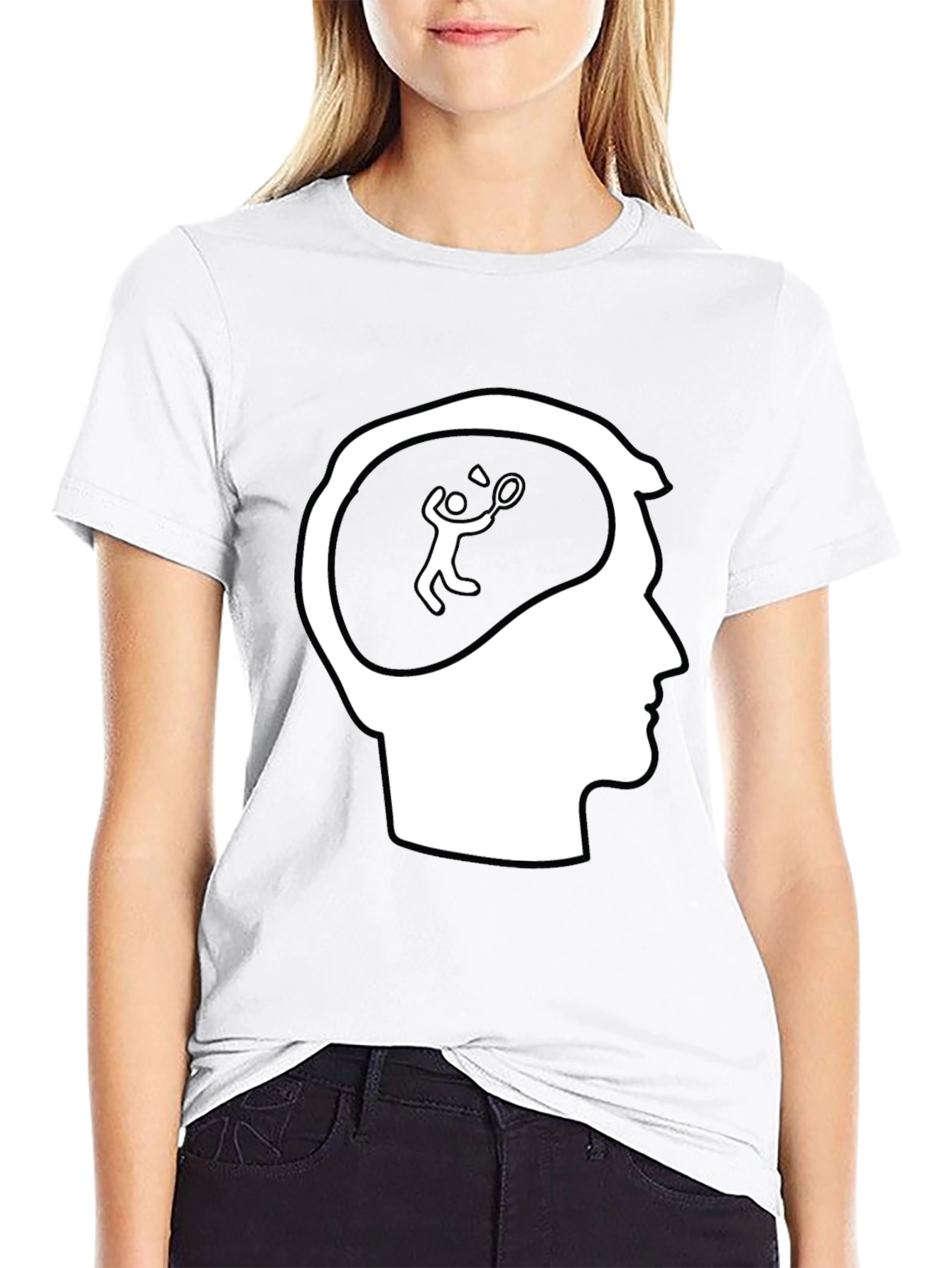 Badminton Brain Black T-Shirt