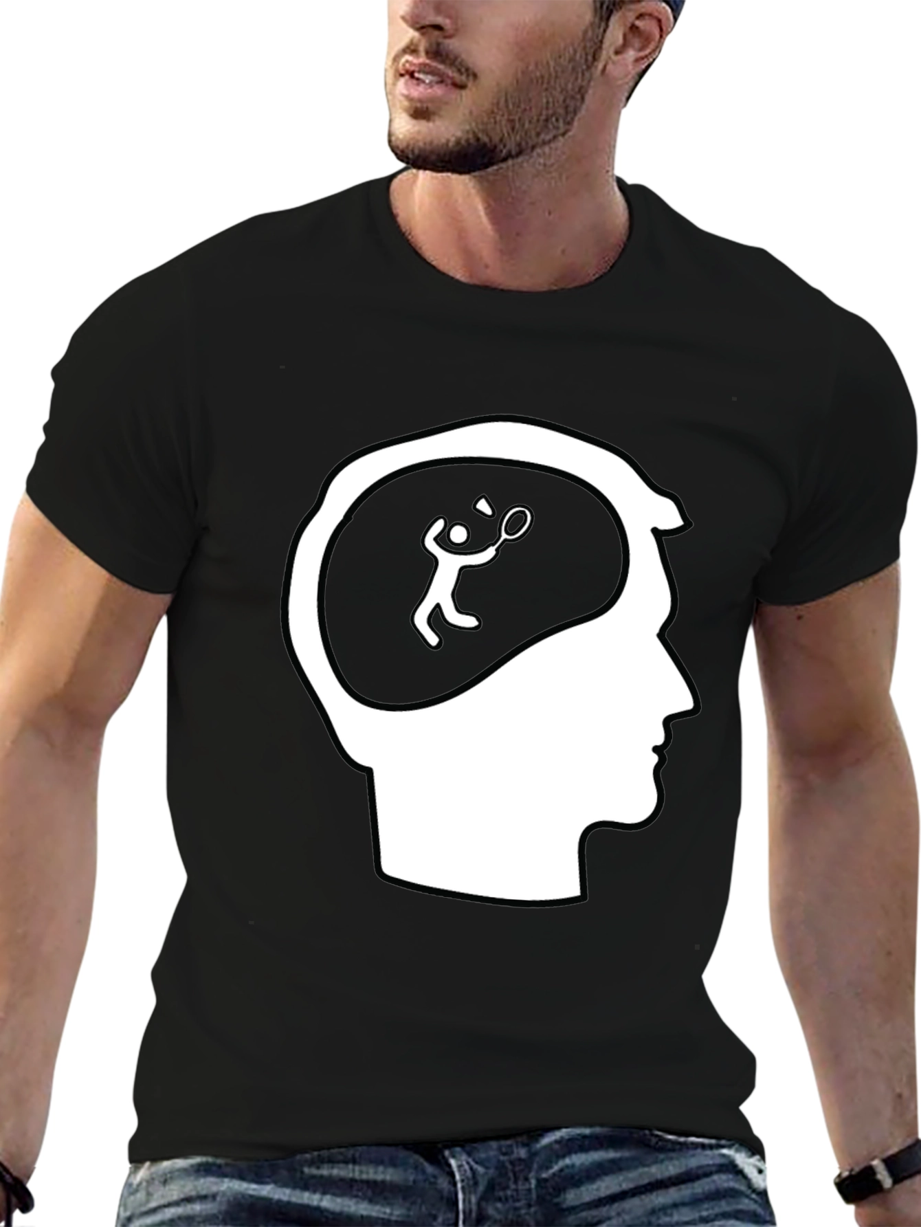 Badminton Brain Black T-Shirt