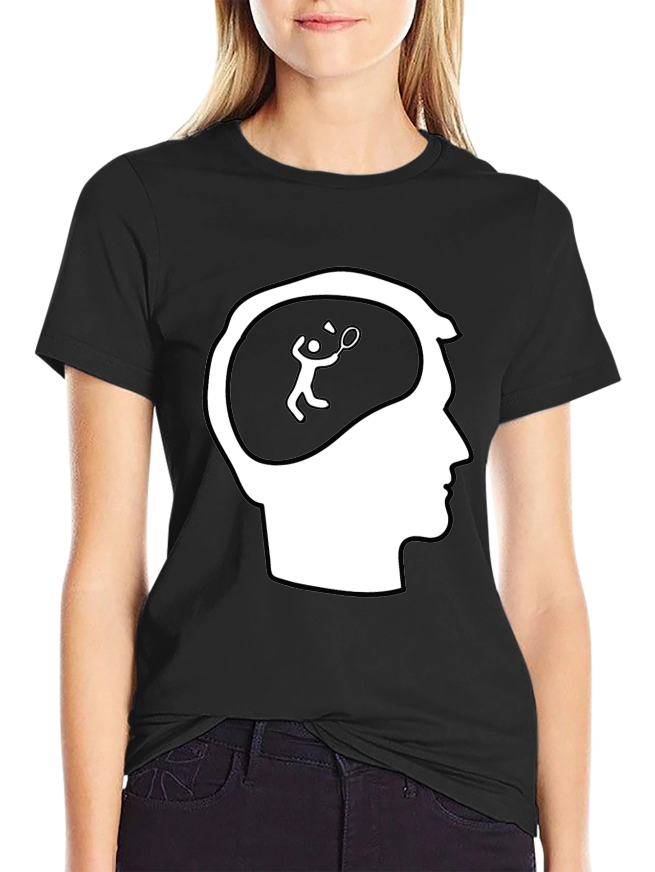 Badminton Brain Black T-Shirt