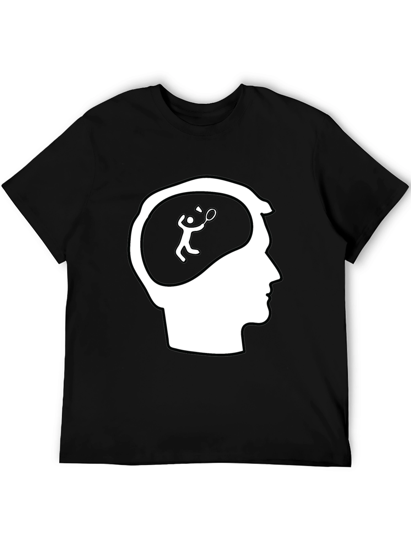 Badminton Brain Black T-Shirt