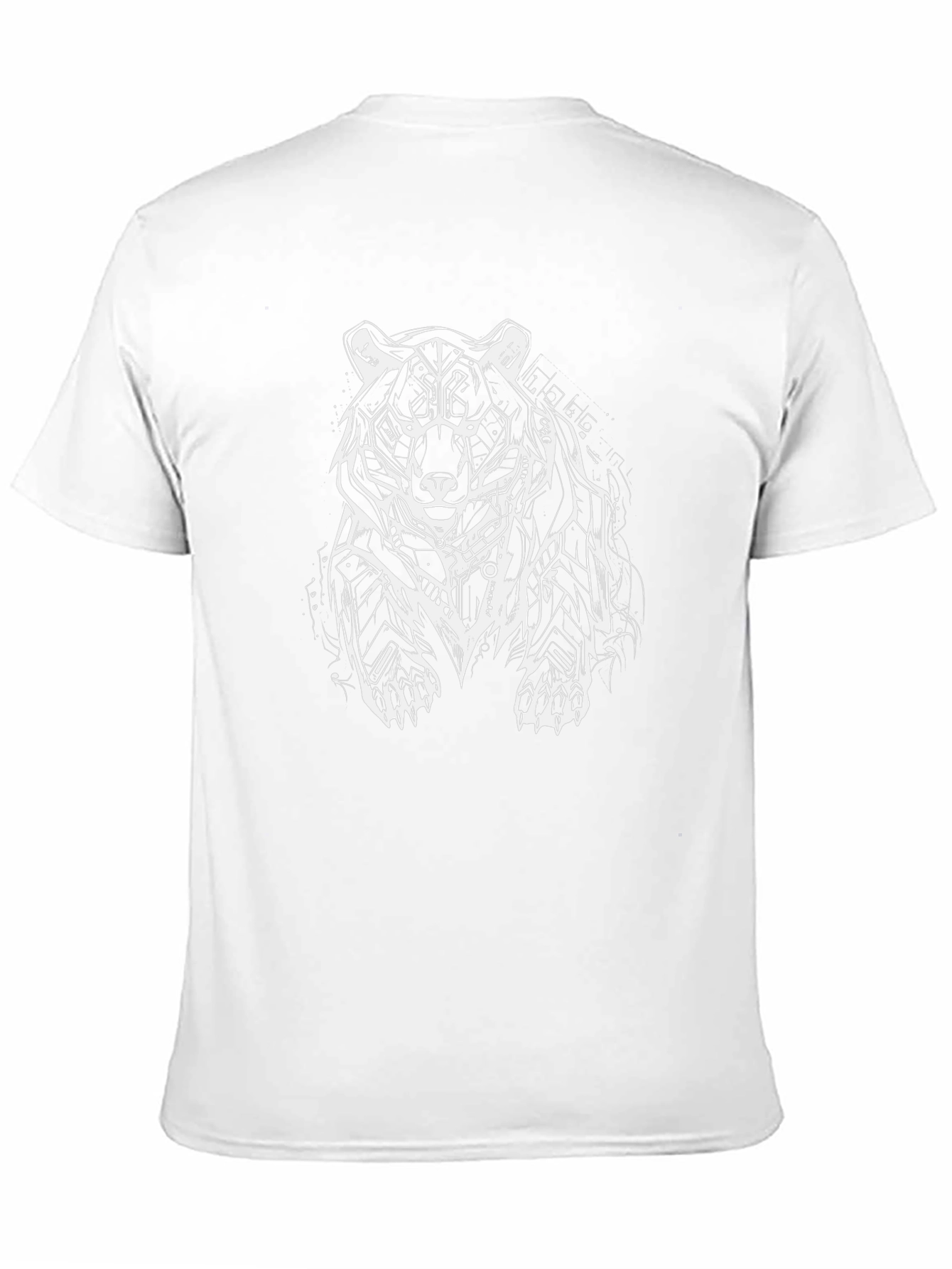 Geometric Bear Graphic Tee - Black Cotton Blend