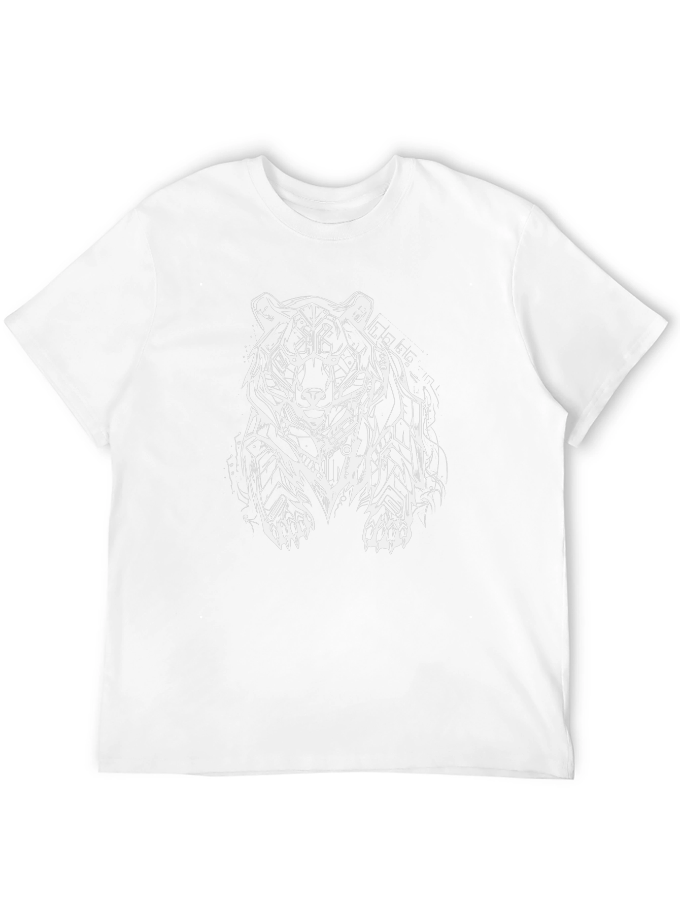 Geometric Bear Graphic Tee - Black Cotton Blend