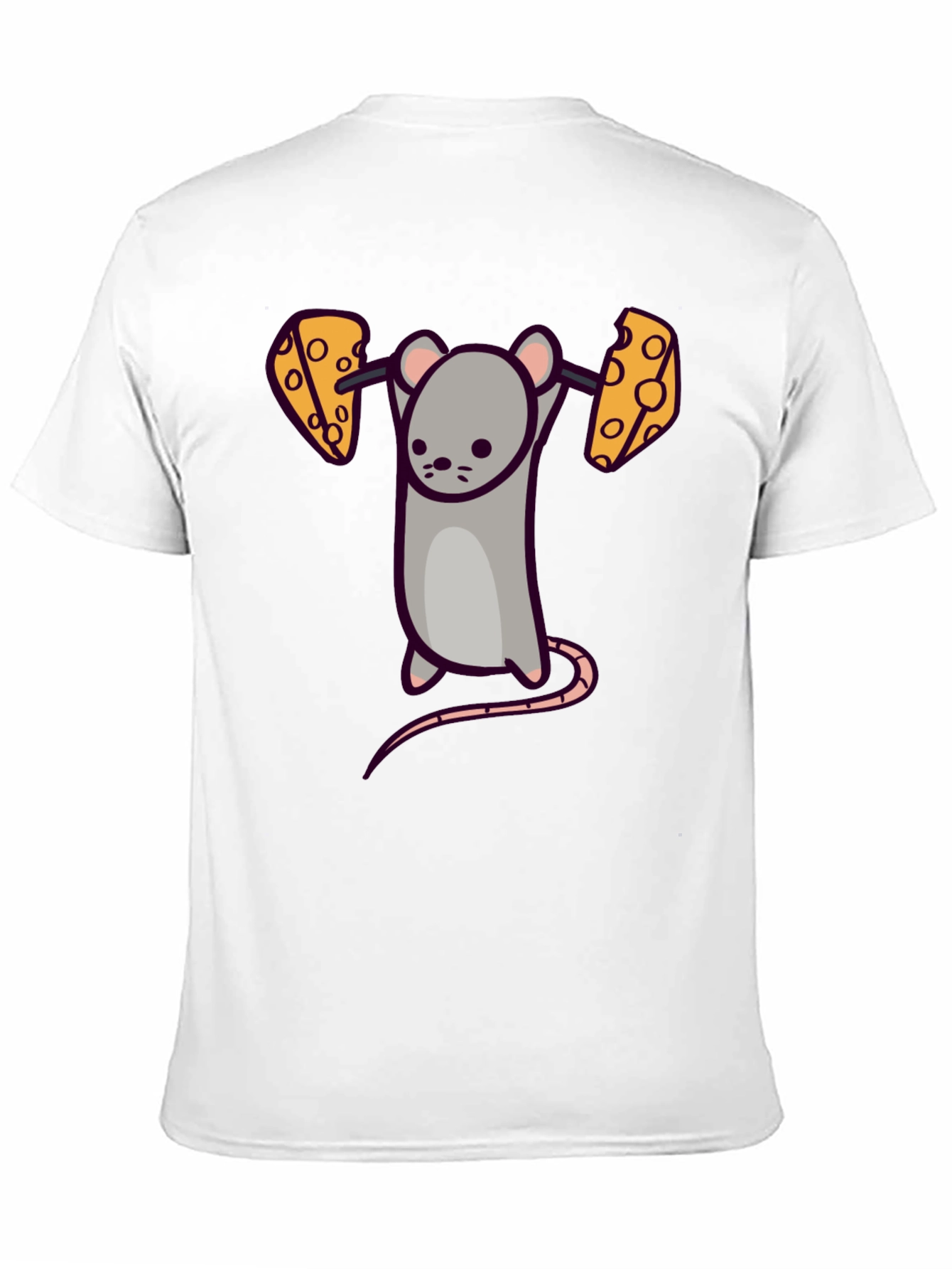 Funny Mouse Lifting Cheese Barbell T-Shirt