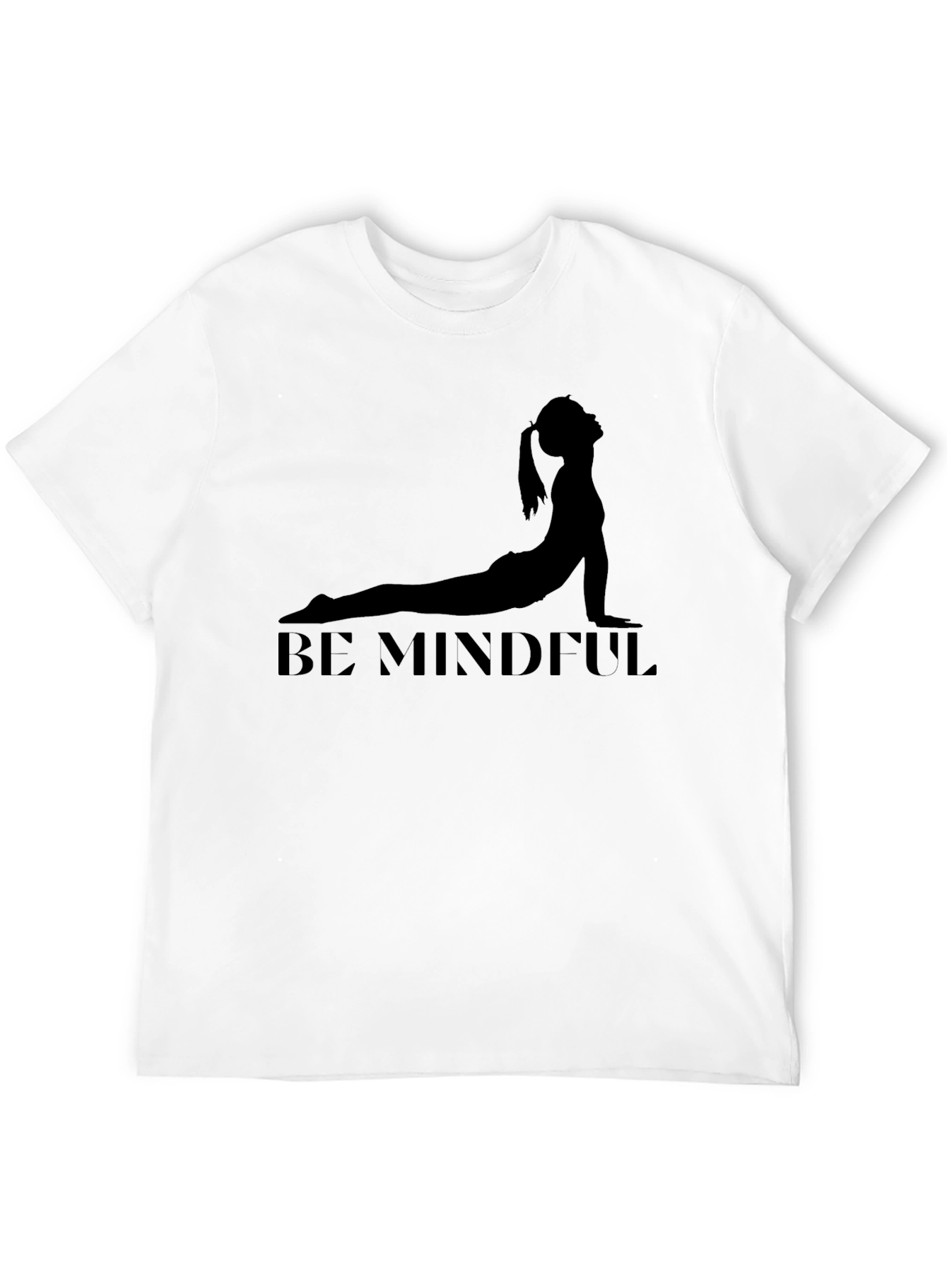 Be Mindful Yoga Pose Black T-Shirt