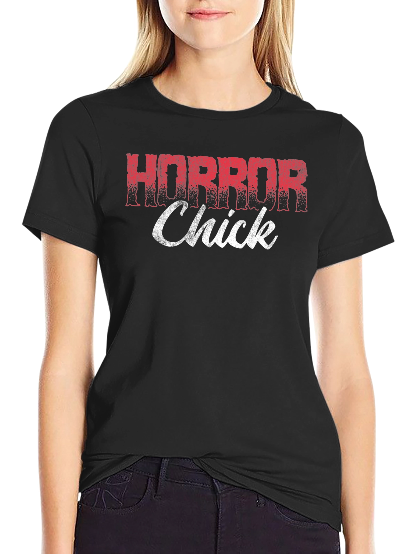 Horror Chick Graphic Tee - Black T-Shirt