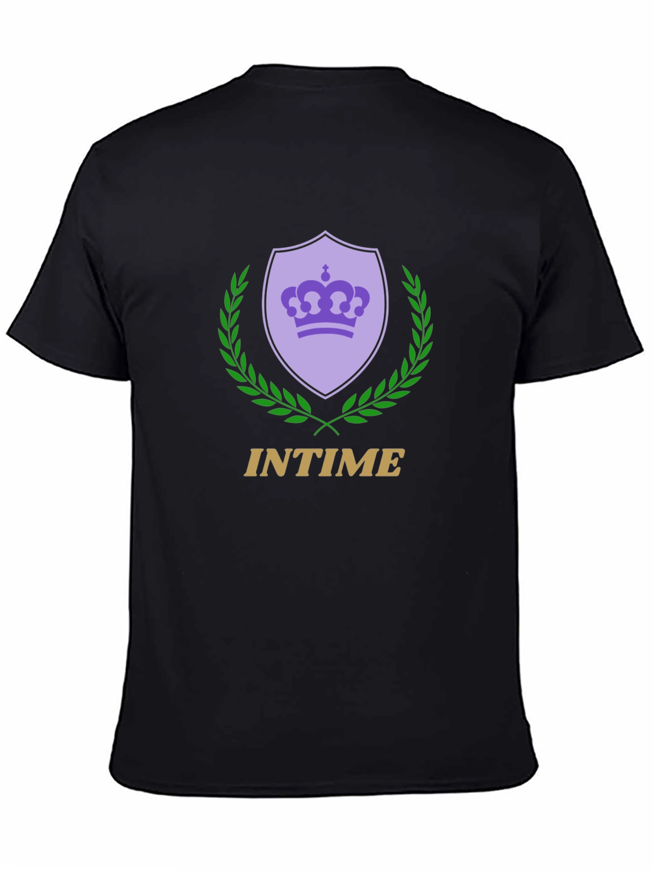 InTime Crown Shield Graphic Tee - Black Cotton Blend