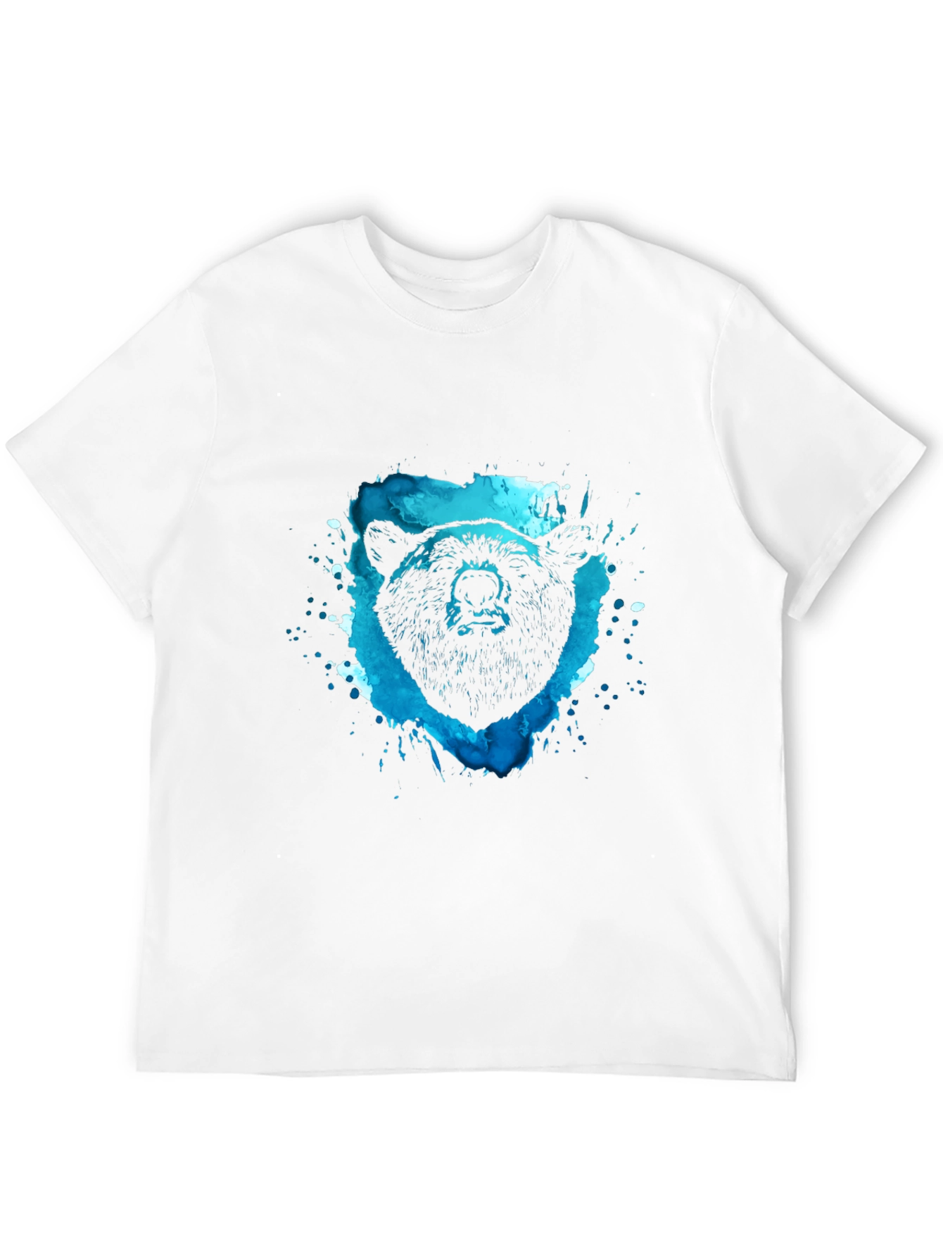 Bear Graphic Tee - Black Cotton Blend Shirt