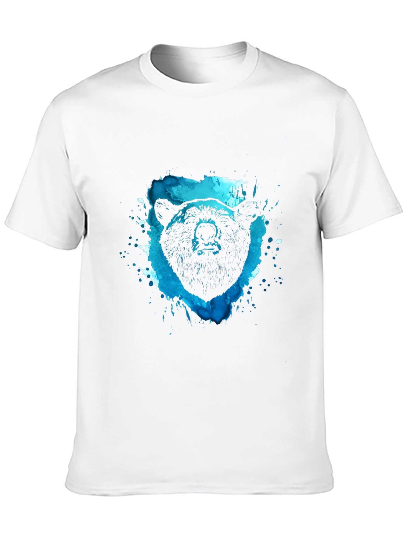 Bear Graphic Tee - Black Cotton Blend Shirt