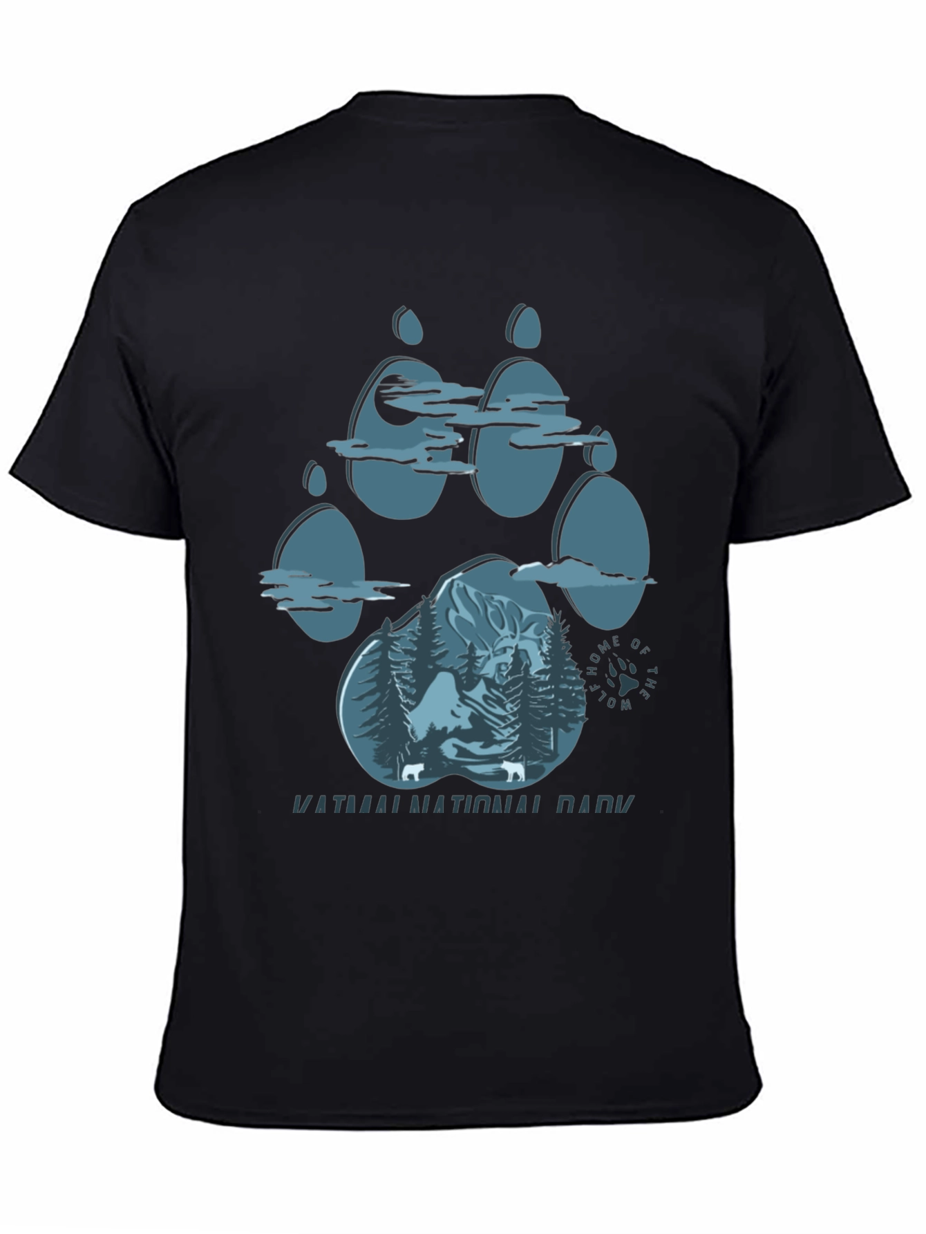 Wolf Paw Print T-Shirt - Katmai National Park