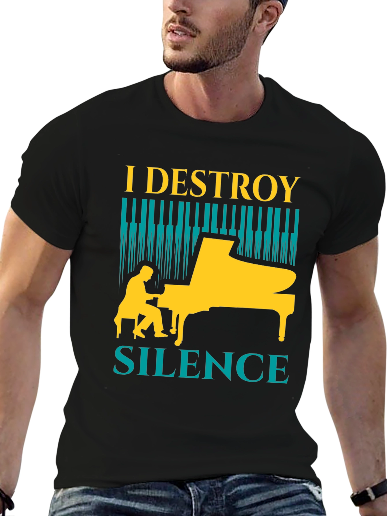 I Destroy Silence Piano T-Shirt