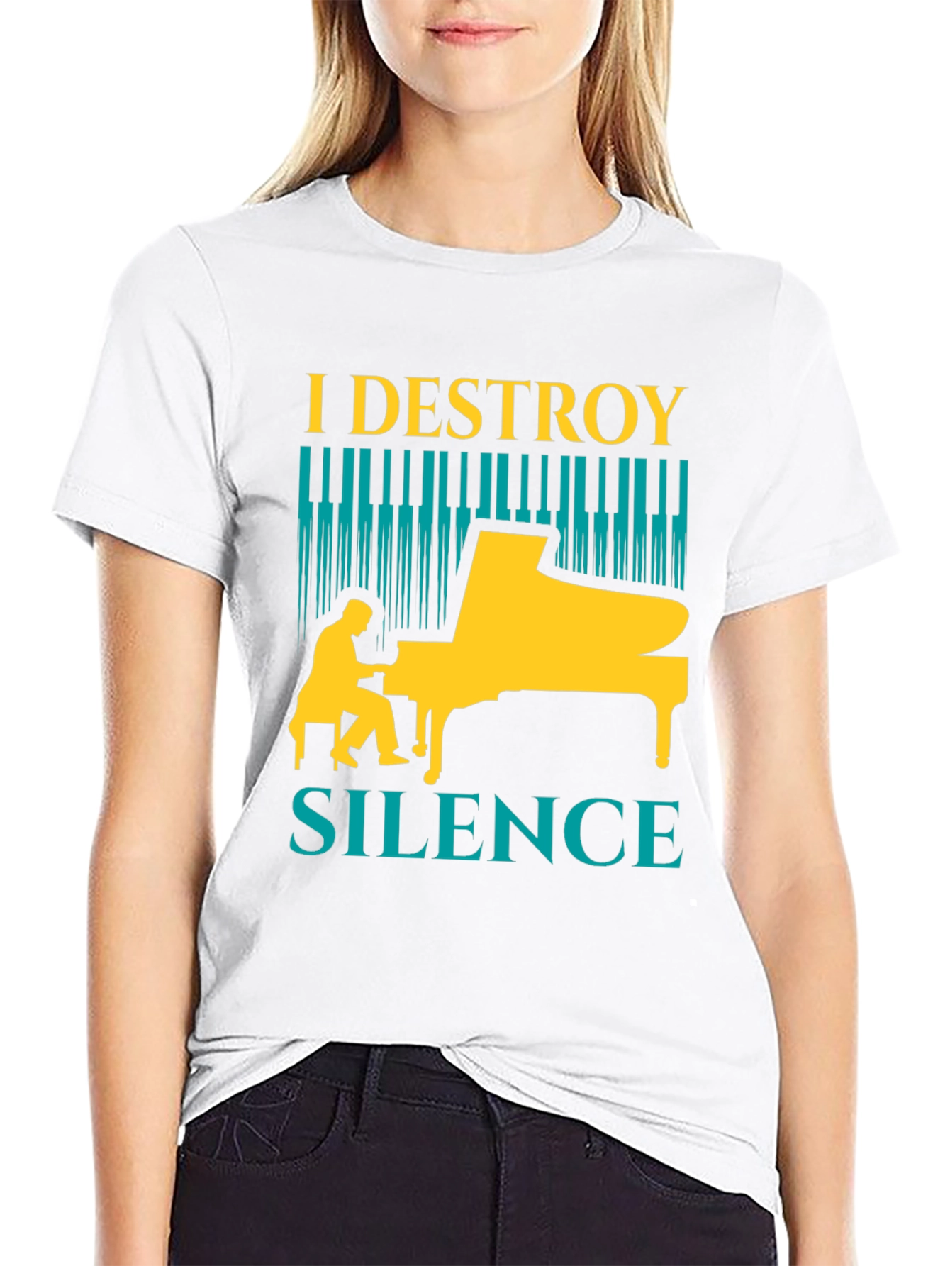 I Destroy Silence Piano T-Shirt