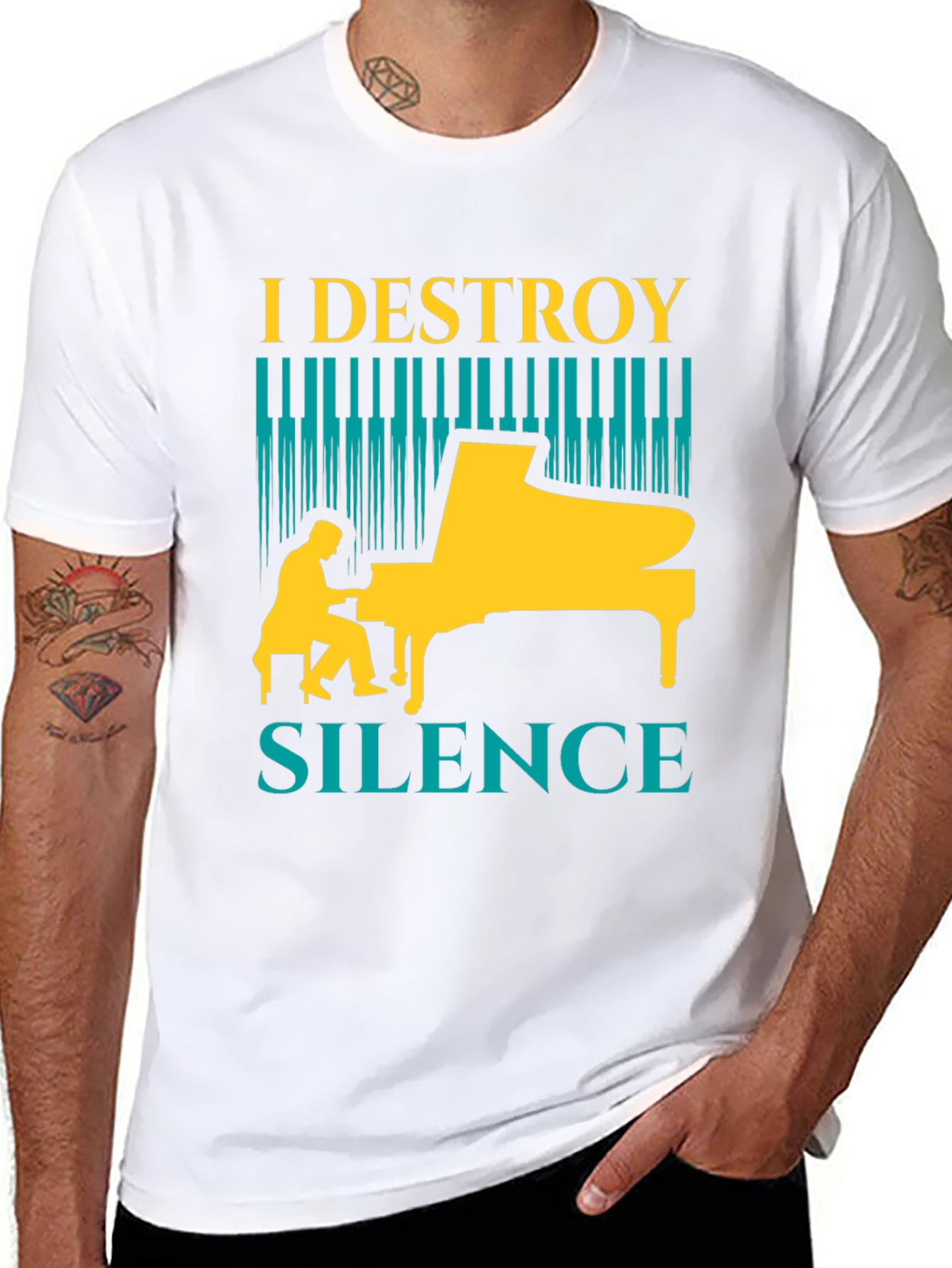 I Destroy Silence Piano T-Shirt