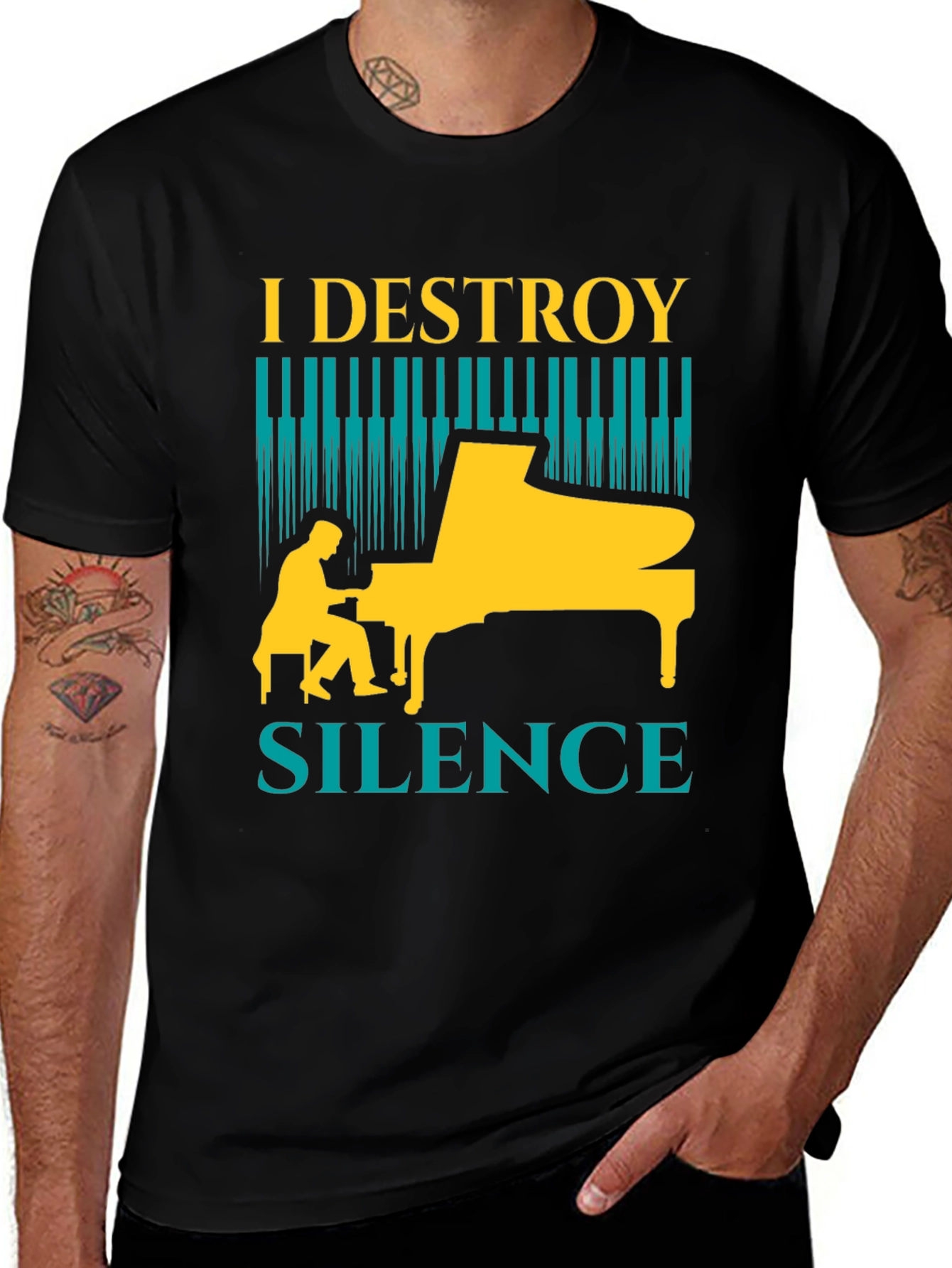 I Destroy Silence Piano T-Shirt