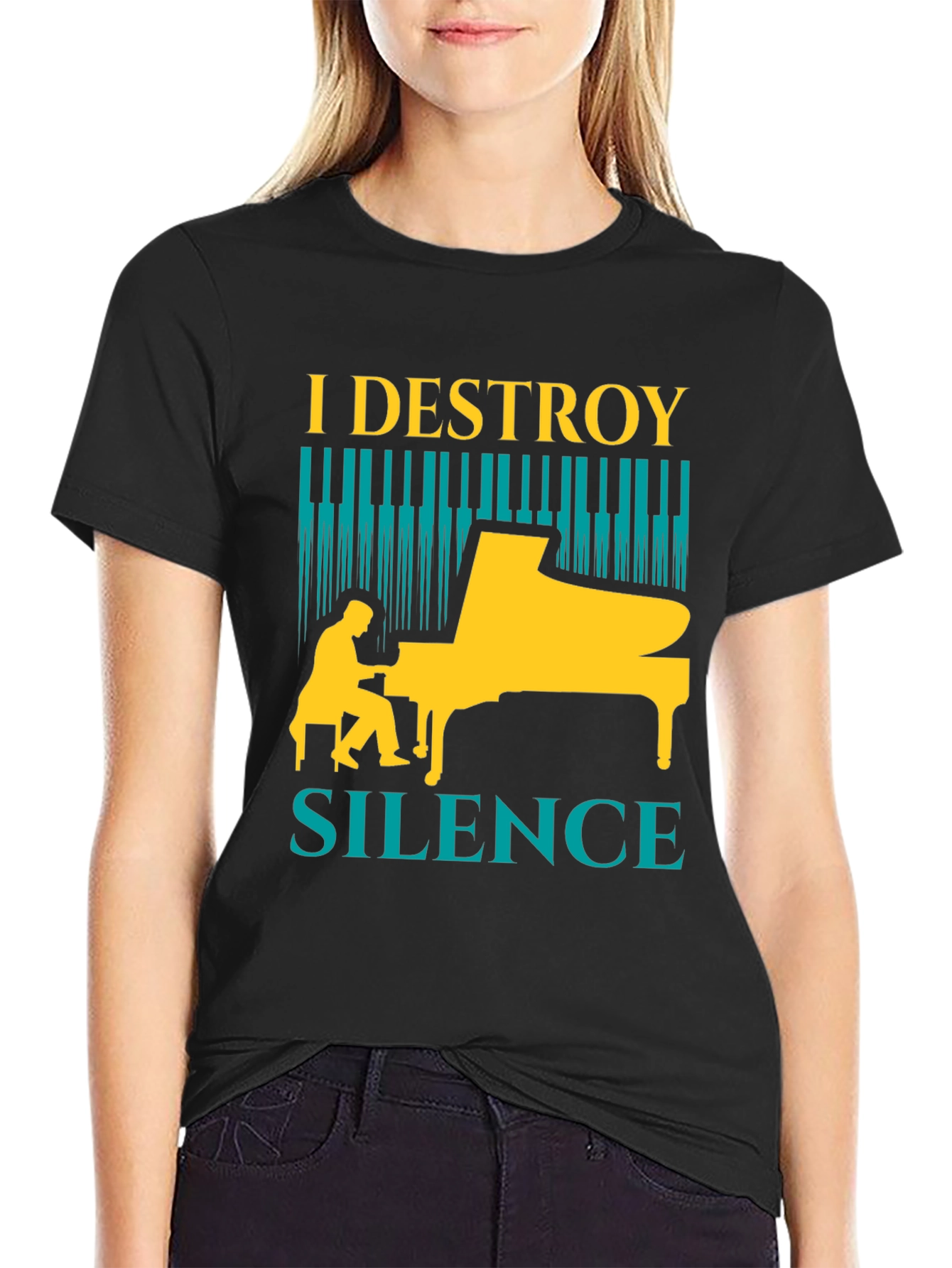 I Destroy Silence Piano T-Shirt