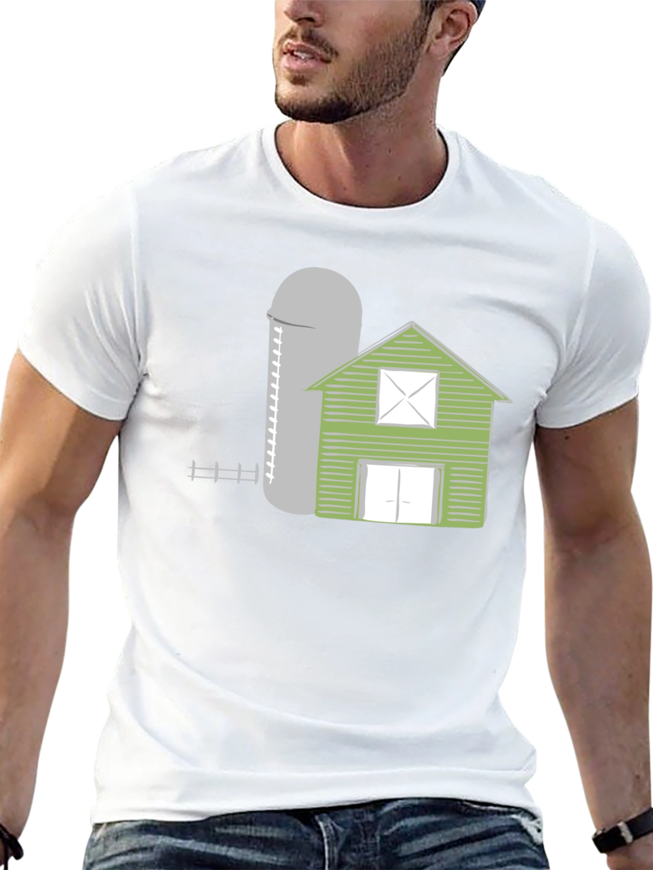 Farmhouse Style Graphic Tee - Barn & Silo Design